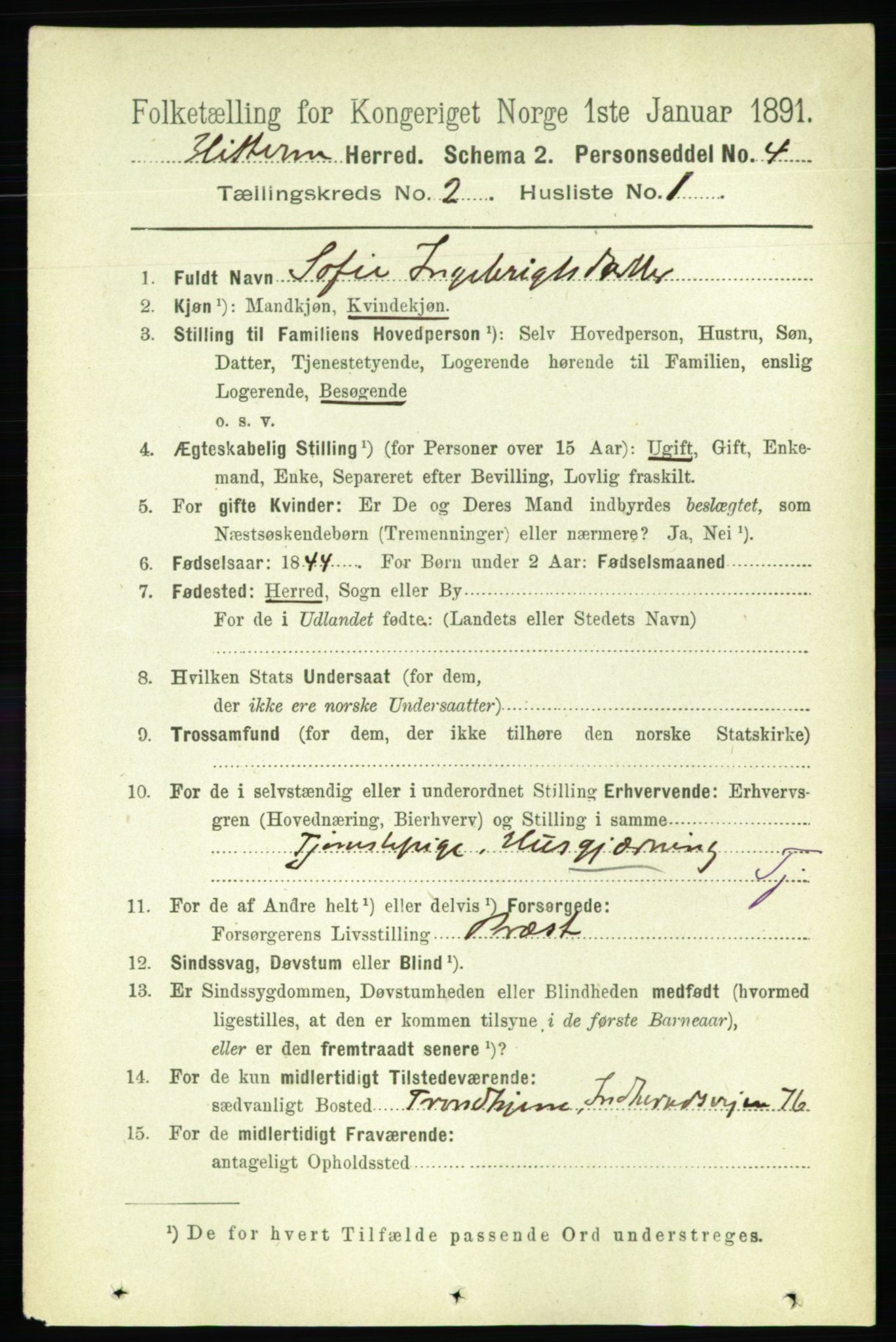 RA, 1891 census for 1617 Hitra, 1891, p. 226