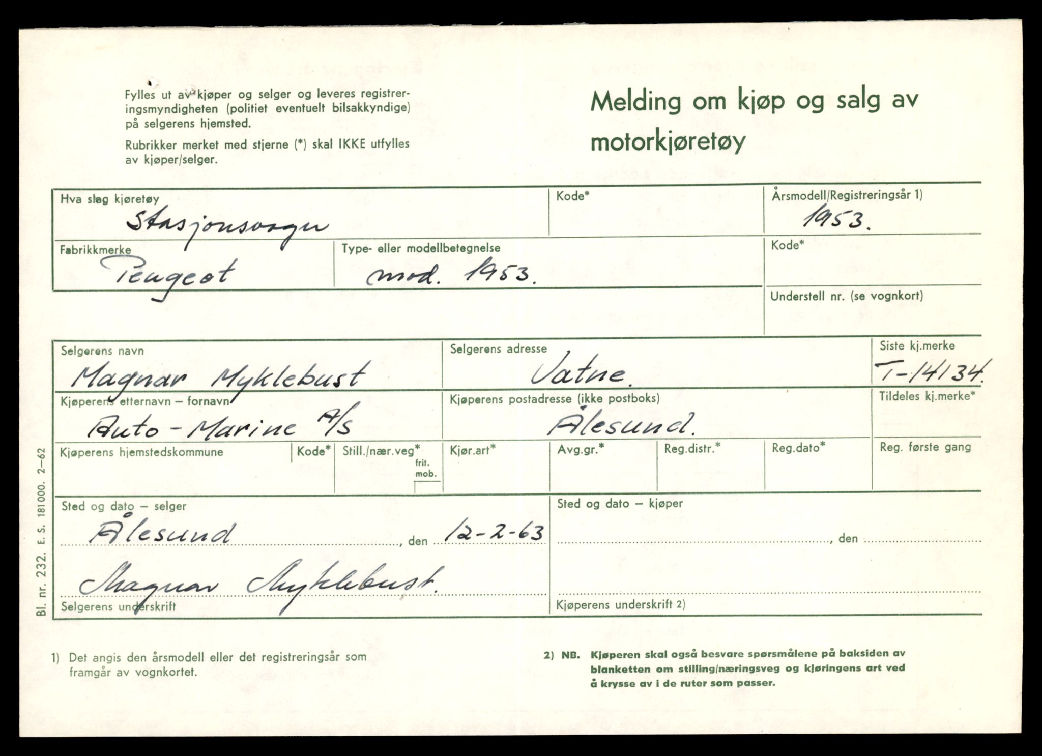 Møre og Romsdal vegkontor - Ålesund trafikkstasjon, AV/SAT-A-4099/F/Fe/L0043: Registreringskort for kjøretøy T 14080 - T 14204, 1927-1998, p. 1377