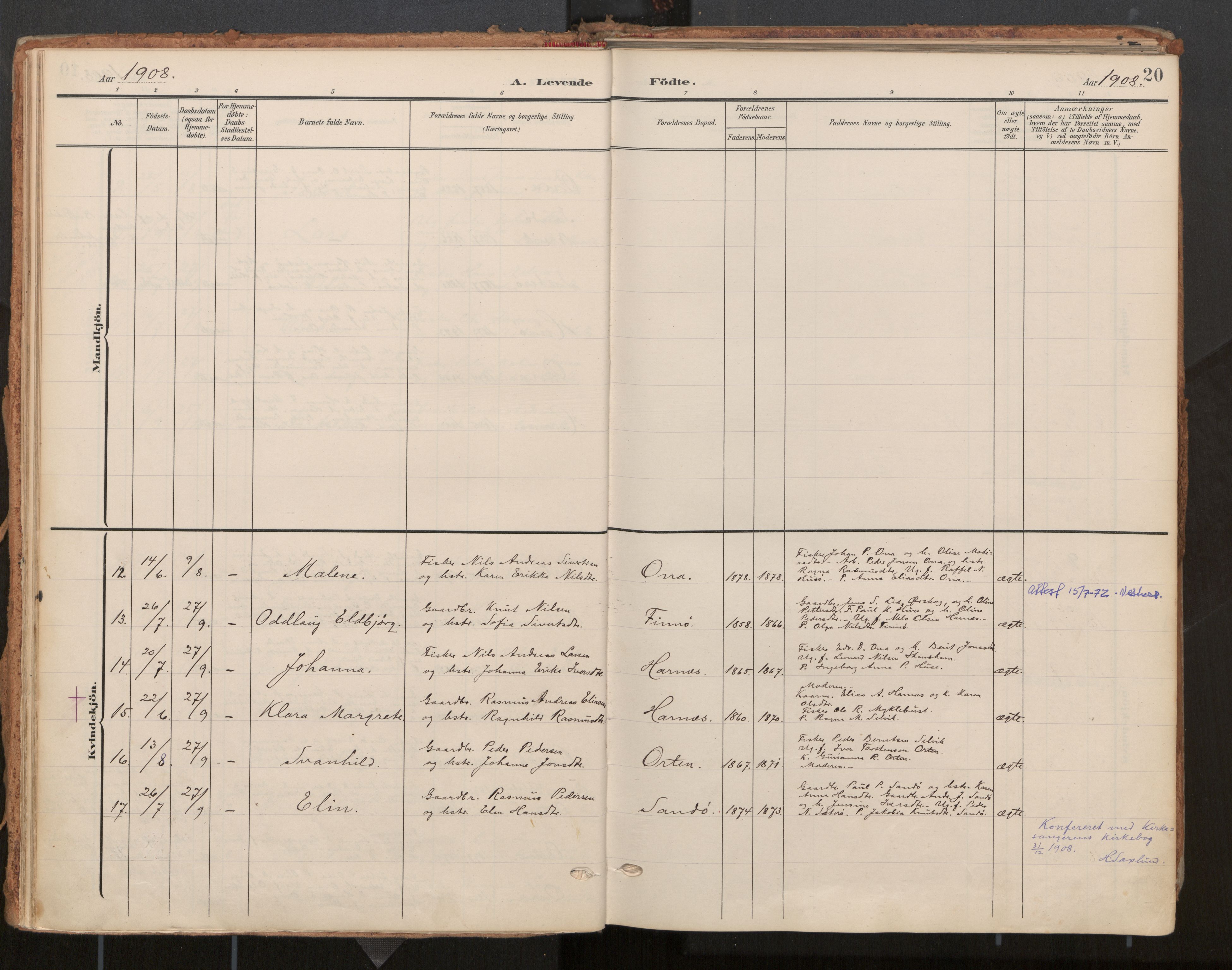 Ministerialprotokoller, klokkerbøker og fødselsregistre - Møre og Romsdal, AV/SAT-A-1454/561/L0730: Parish register (official) no. 561A04, 1901-1929, p. 20