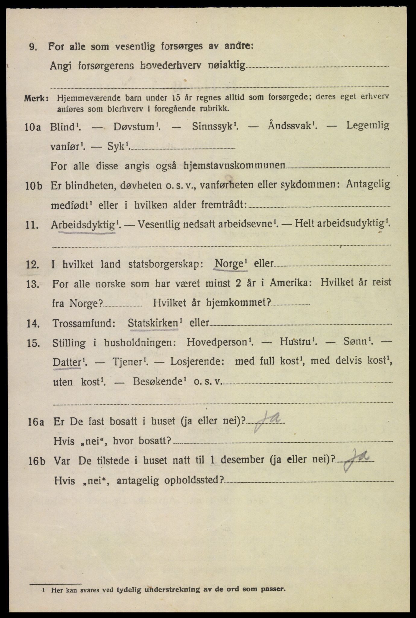 SAK, 1920 census for Lyngdal, 1920, p. 6056