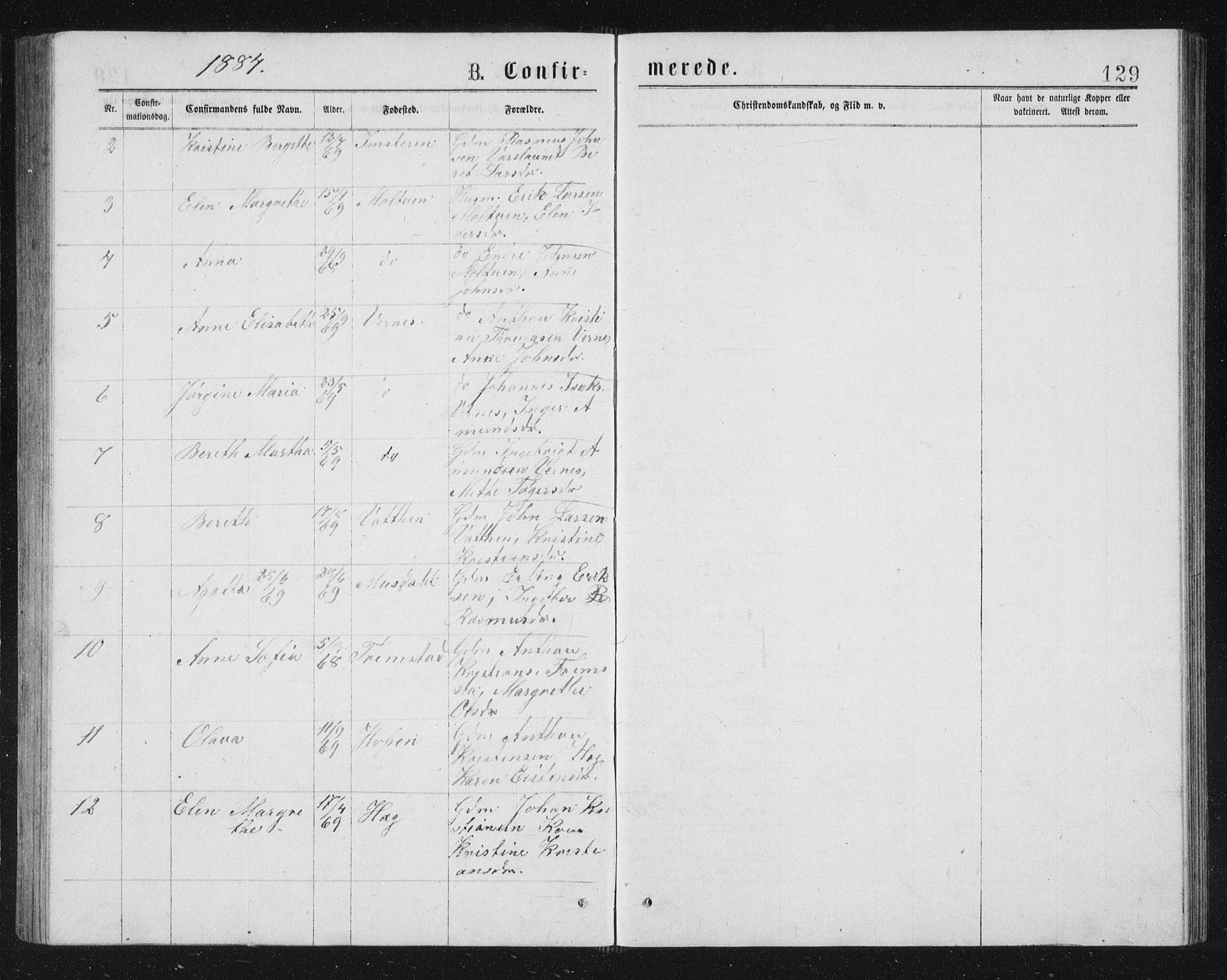 Ministerialprotokoller, klokkerbøker og fødselsregistre - Sør-Trøndelag, AV/SAT-A-1456/662/L0756: Parish register (copy) no. 662C01, 1869-1891, p. 129