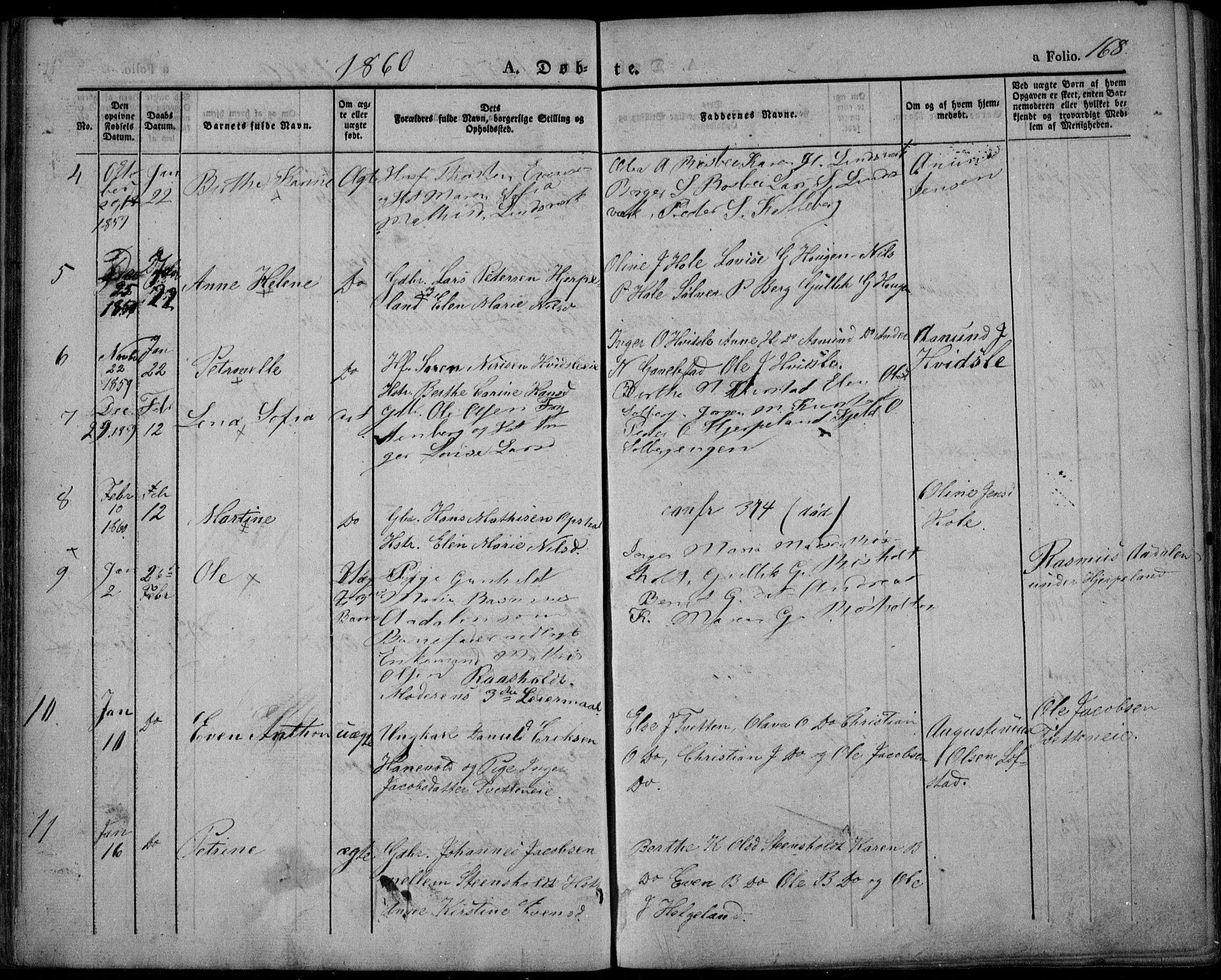 Lardal kirkebøker, SAKO/A-350/F/Fa/L0006: Parish register (official) no. I 6, 1835-1860, p. 168
