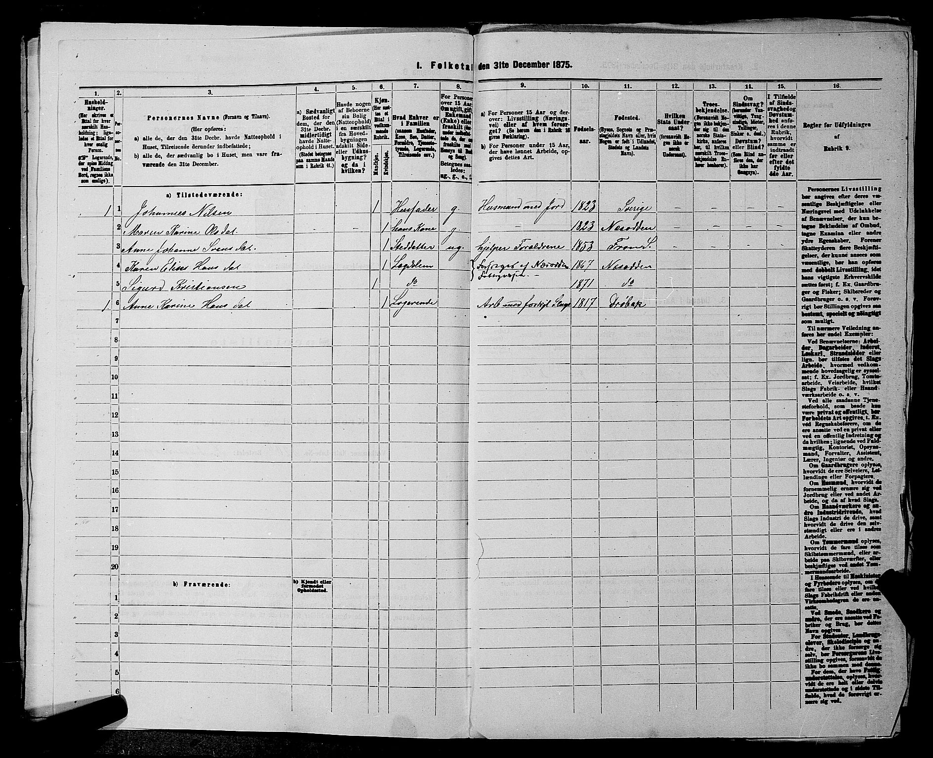 RA, 1875 census for 0216P Nesodden, 1875, p. 246