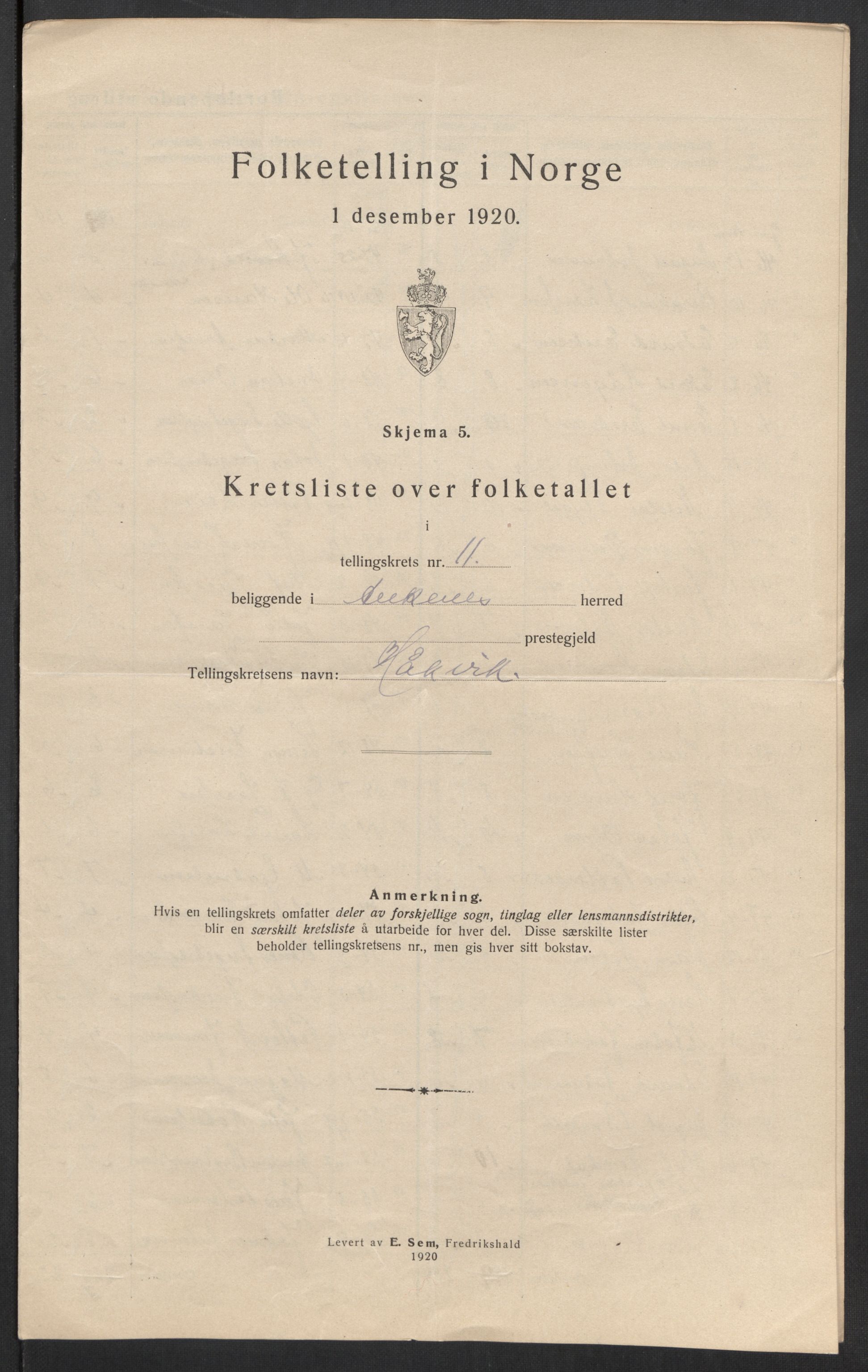 SAT, 1920 census for Ankenes, 1920, p. 49