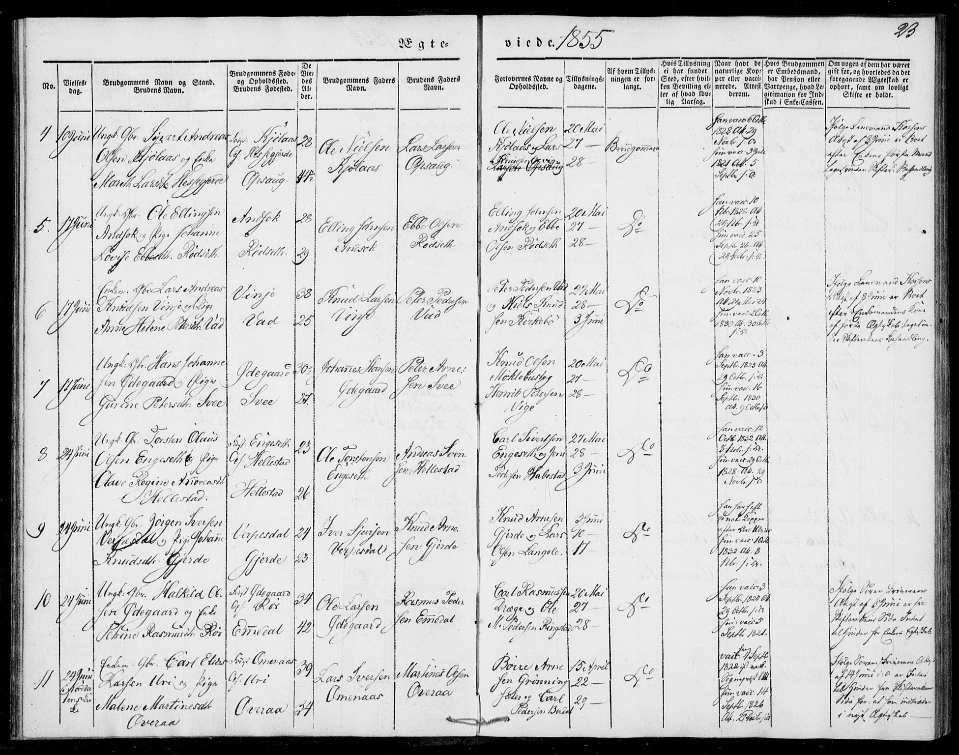 Ministerialprotokoller, klokkerbøker og fødselsregistre - Møre og Romsdal, AV/SAT-A-1454/520/L0276: Parish register (official) no. 520A06, 1844-1881, p. 23