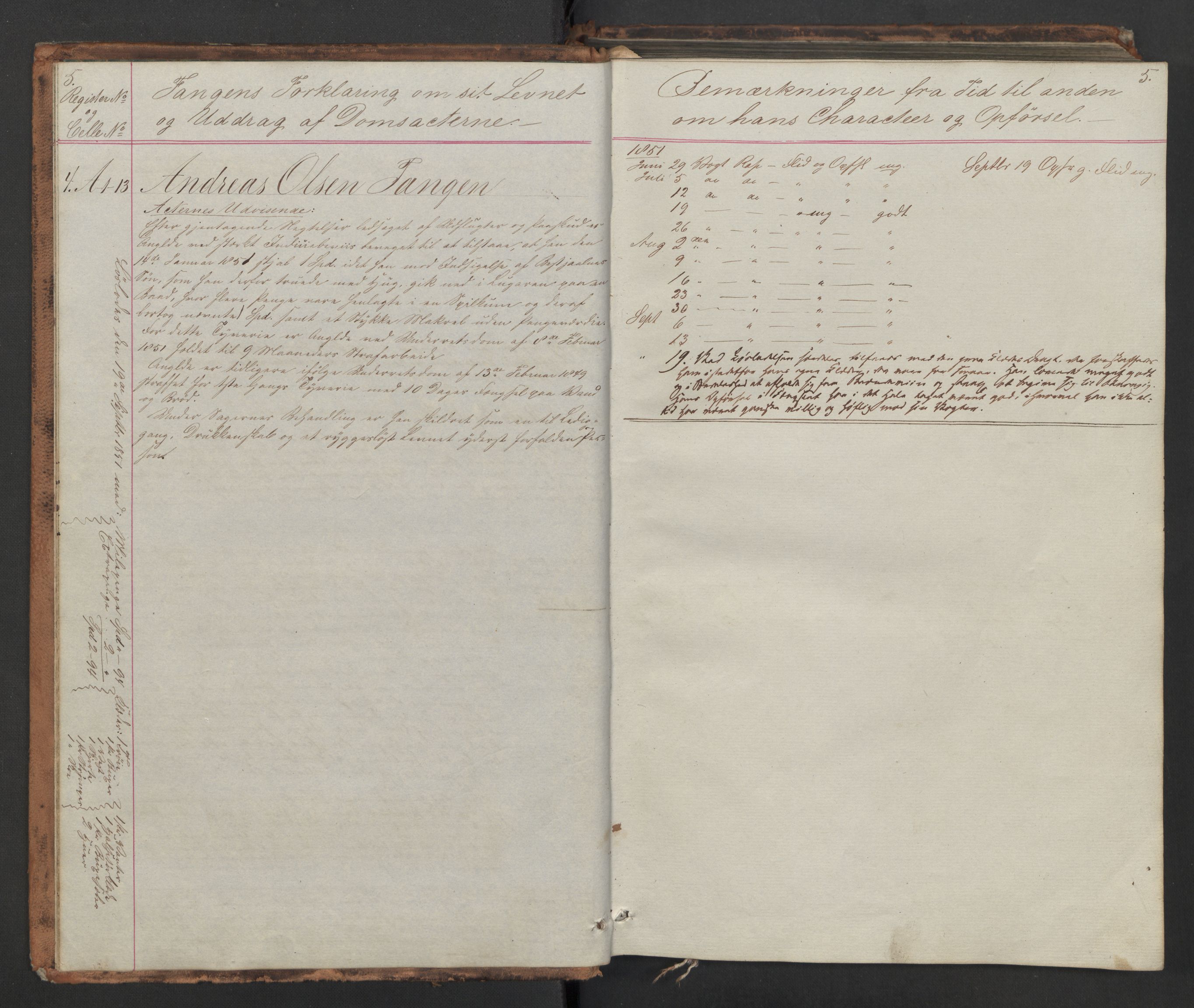 Botsfengslet, AV/RA-S-1539/D/Db/Dbb/L0001: 1a - 284a, 1851-1852, p. 5