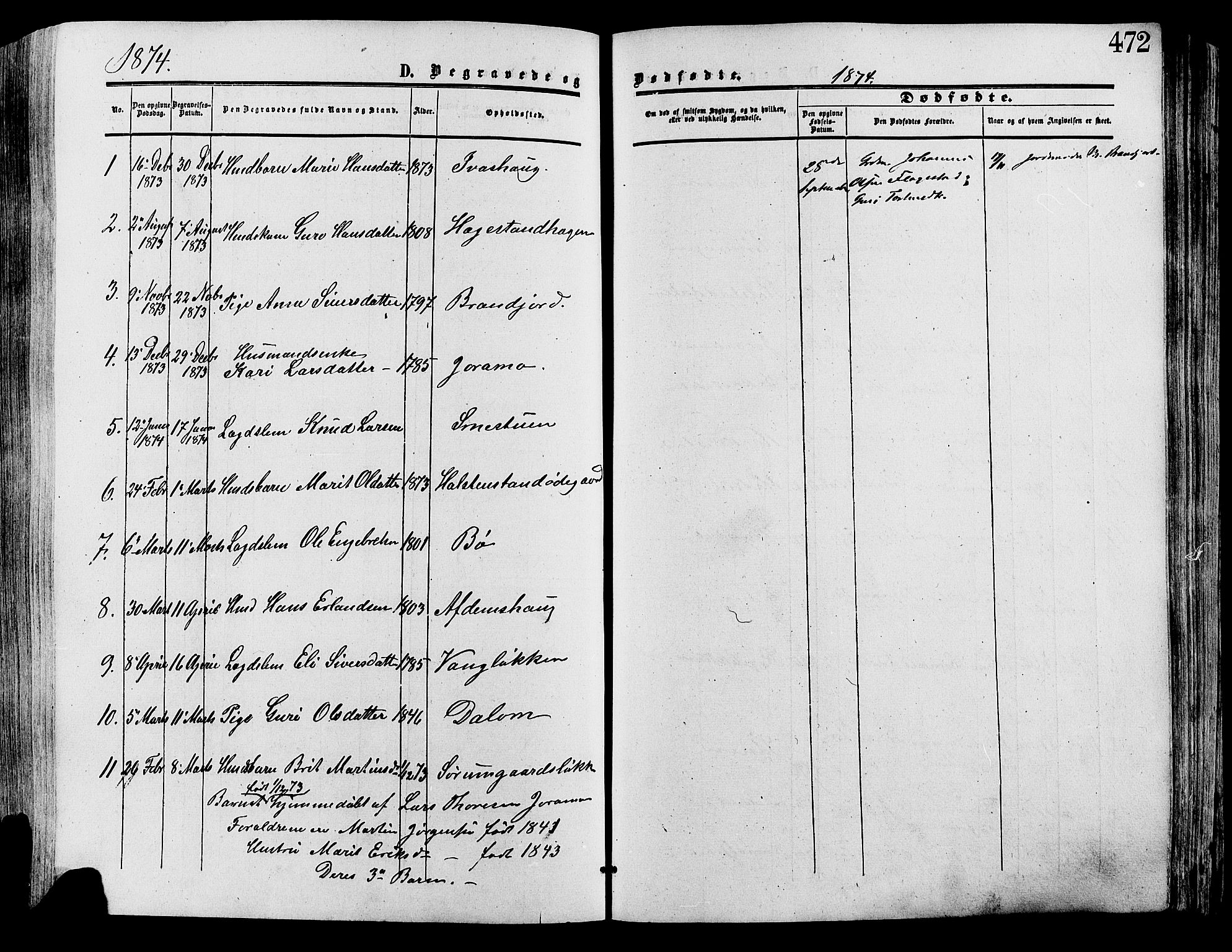 Lesja prestekontor, SAH/PREST-068/H/Ha/Haa/L0008: Parish register (official) no. 8, 1854-1880, p. 472