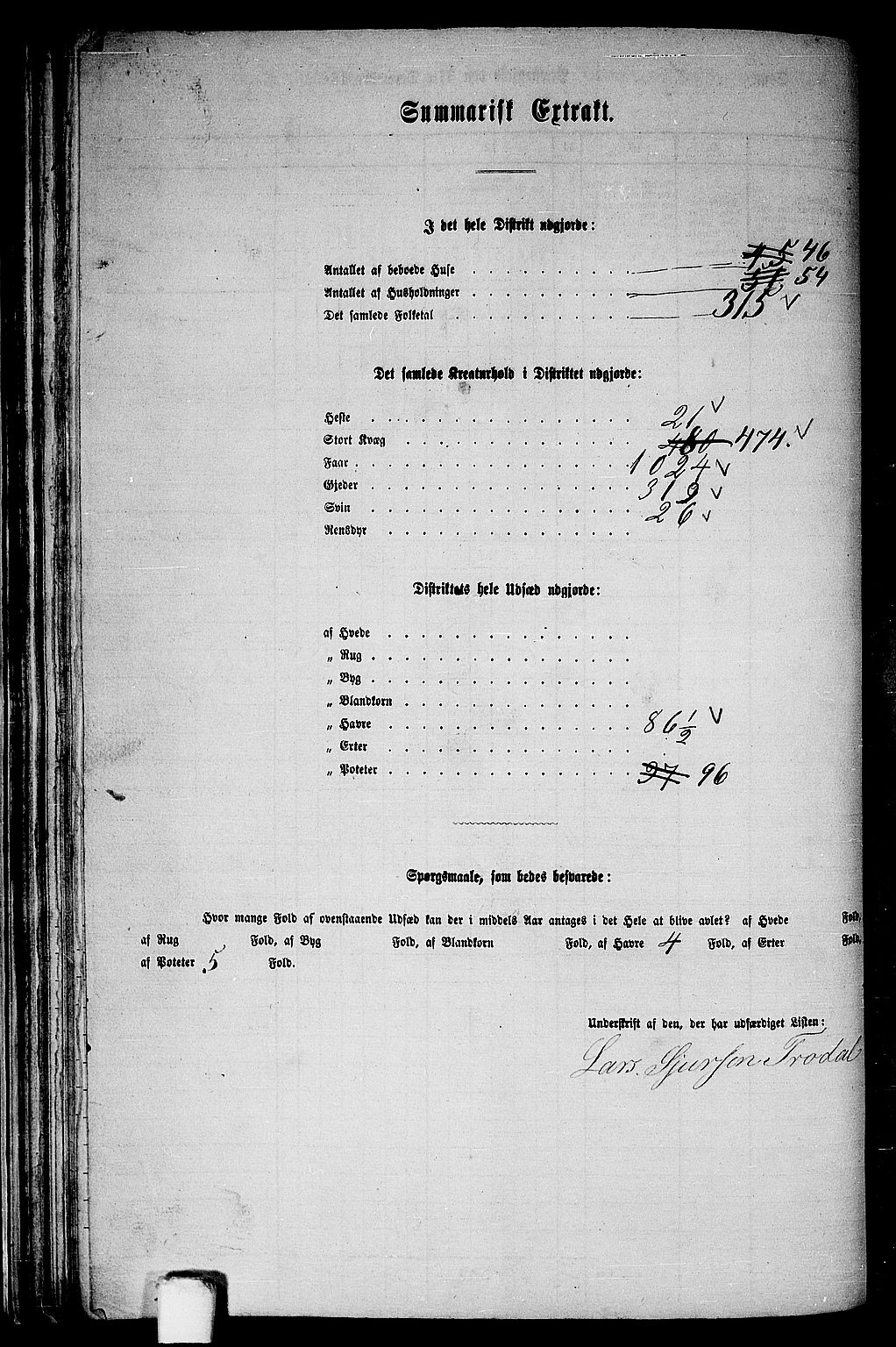 RA, 1865 census for Lindås, 1865, p. 69