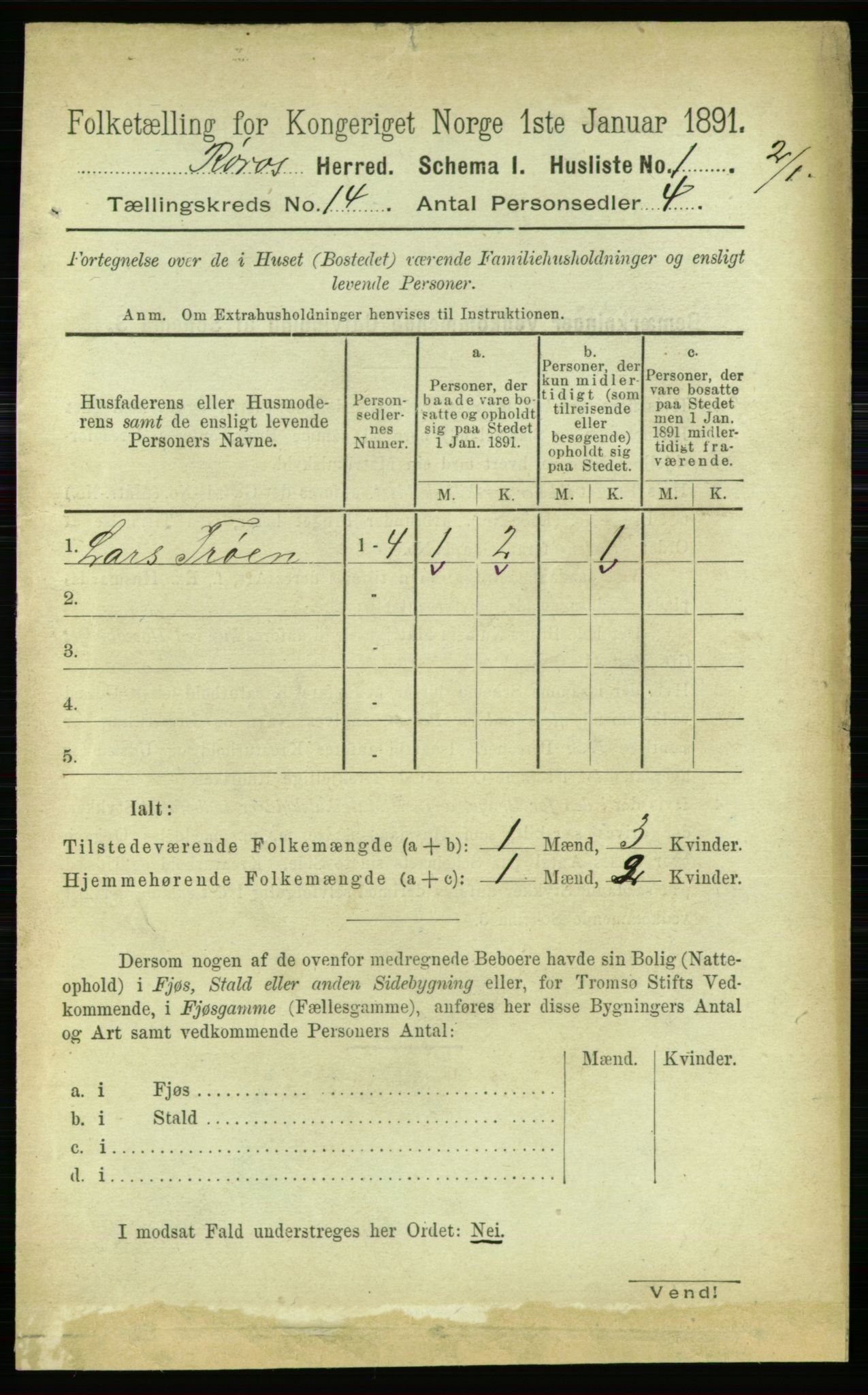 RA, 1891 census for 1640 Røros, 1891, p. 2803