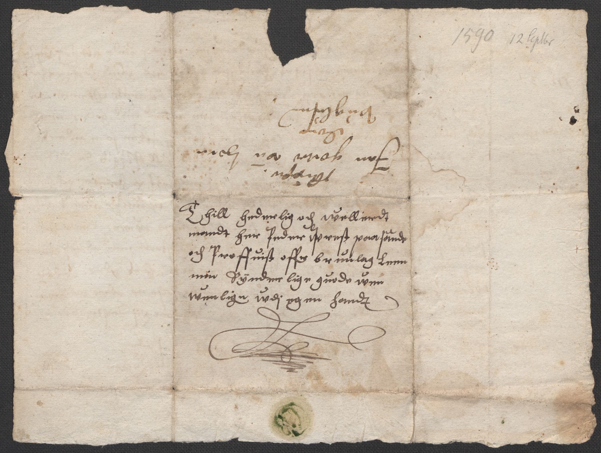 Riksarkivets diplomsamling, AV/RA-EA-5965/F02/L0092: Dokumenter, 1590, p. 15