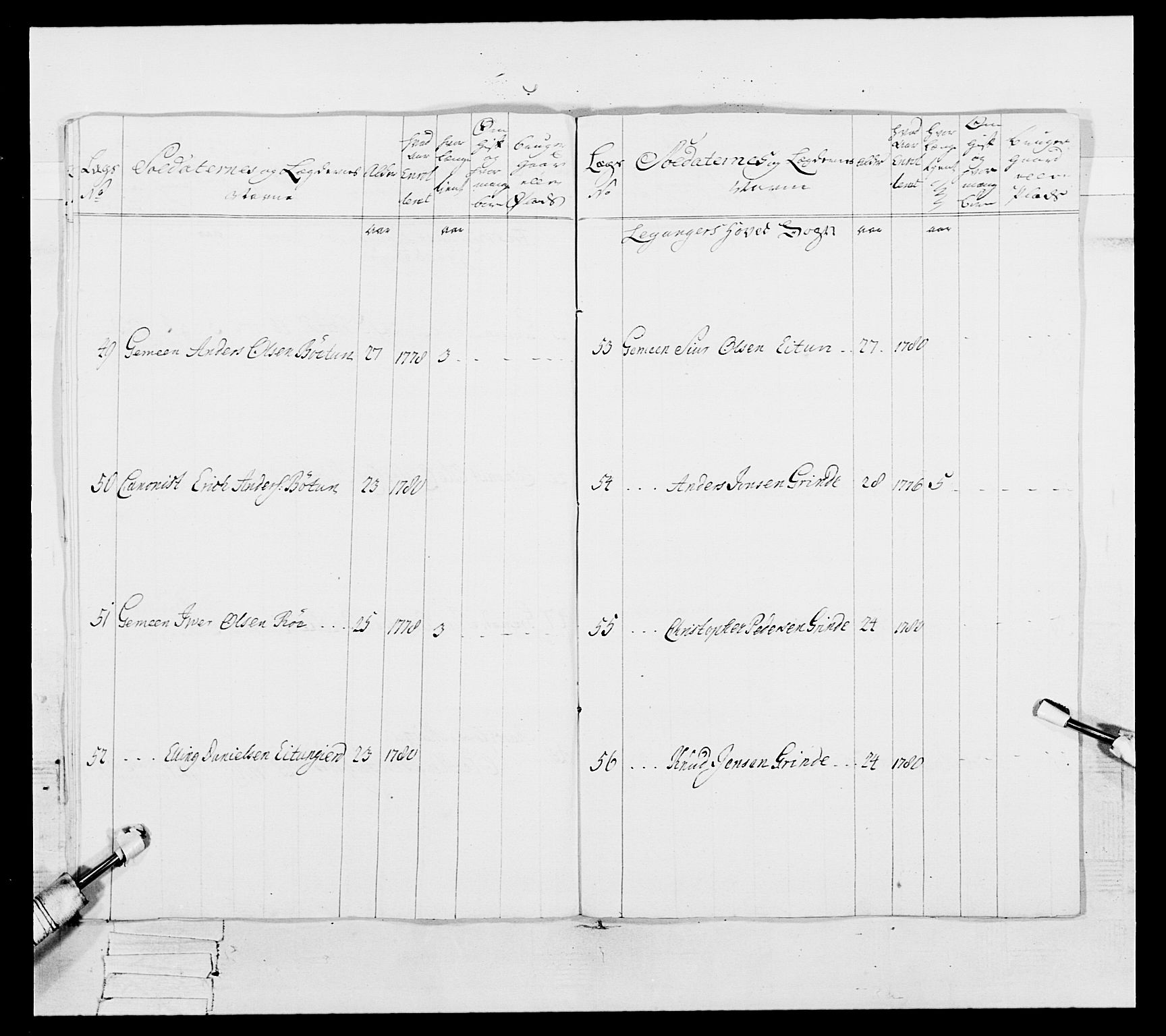 Generalitets- og kommissariatskollegiet, Det kongelige norske kommissariatskollegium, AV/RA-EA-5420/E/Eh/L0091: 1. Bergenhusiske nasjonale infanteriregiment, 1780-1783, p. 358