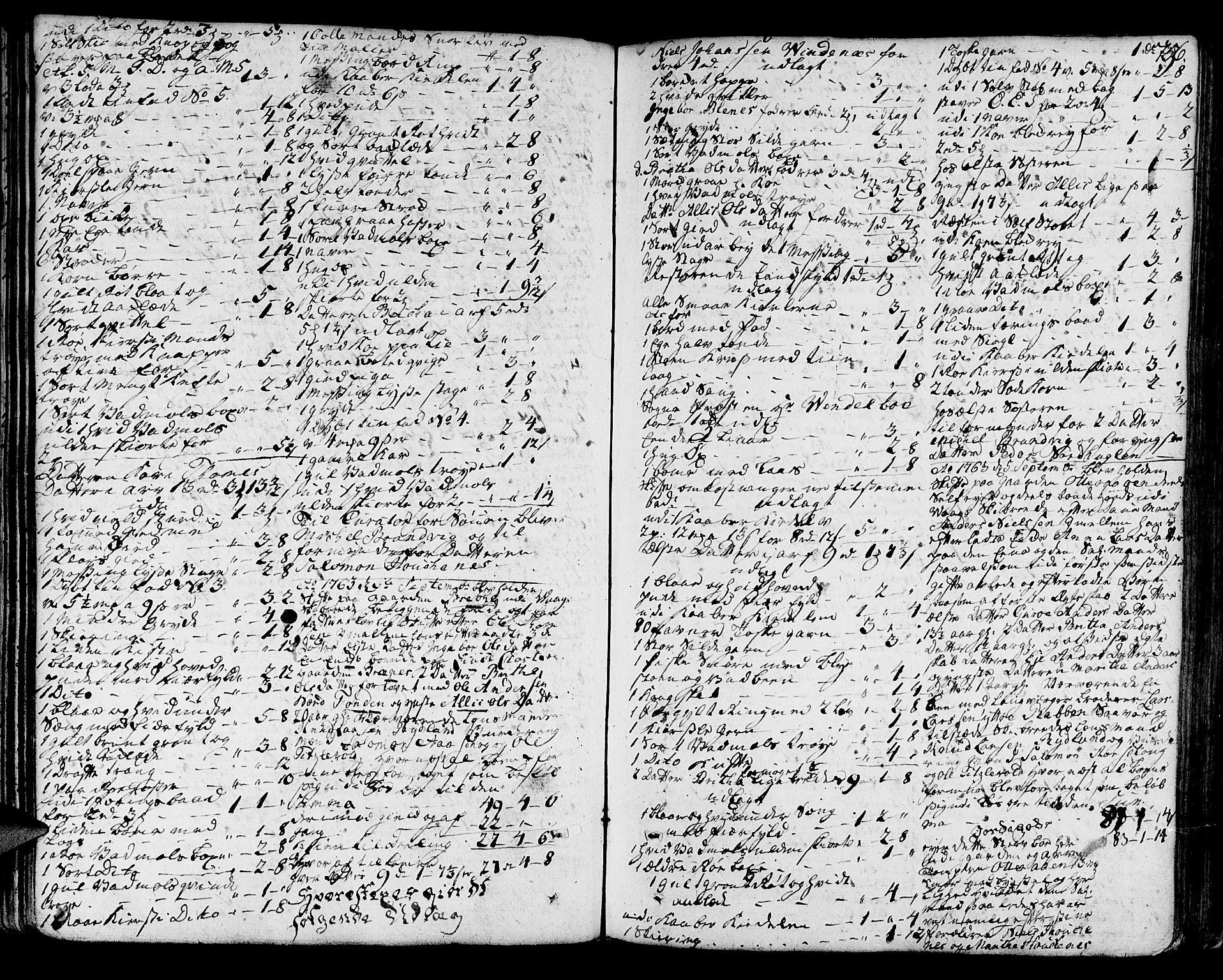 Sunnhordland sorenskrivar, SAB/A-2401/1/H/Ha/Haa/L0007: Skifteprotokollar. Register på lesesal. Fol. 901- ut, 1765-1768, p. 755b-756a