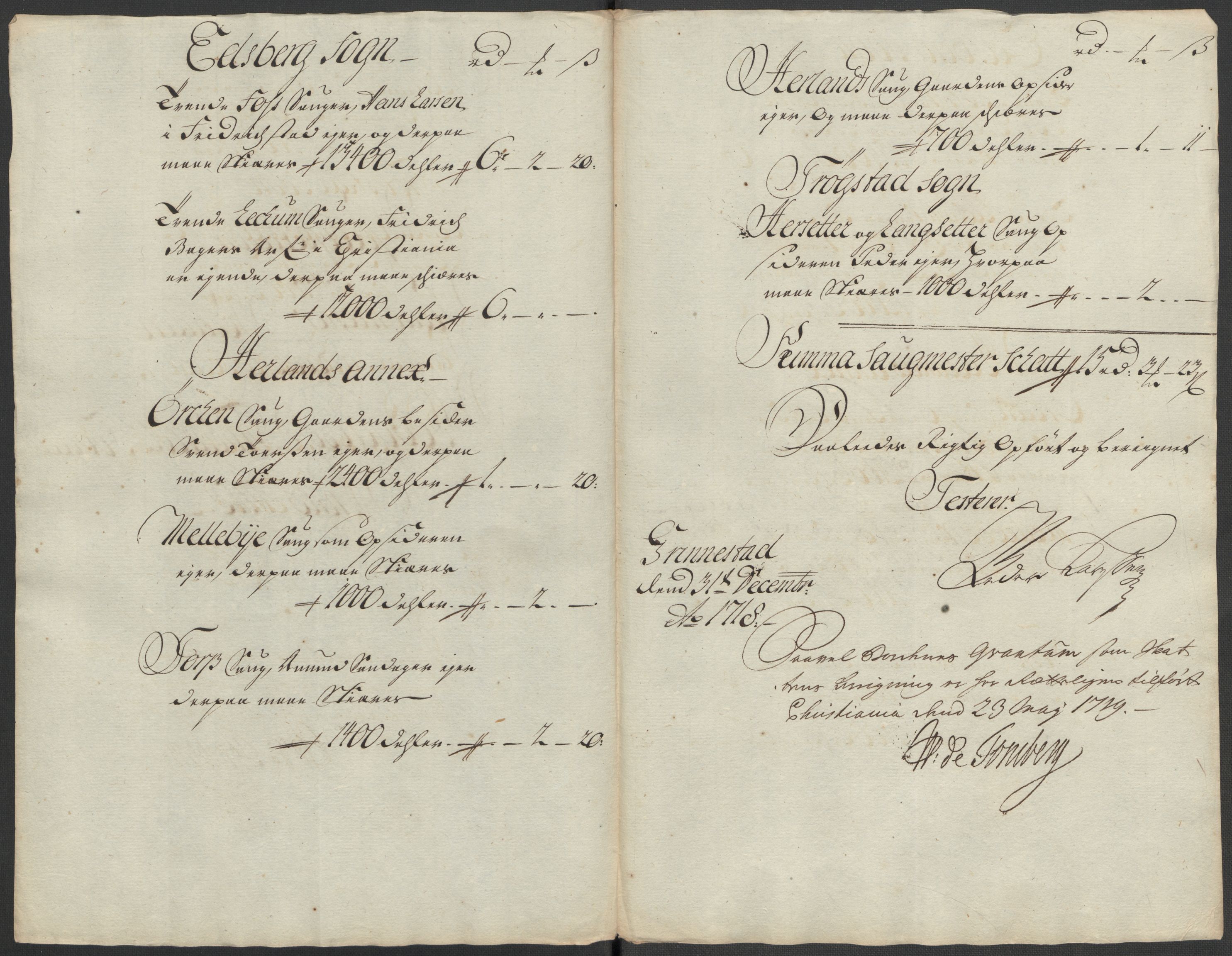 Rentekammeret inntil 1814, Reviderte regnskaper, Fogderegnskap, RA/EA-4092/R07/L0315: Fogderegnskap Rakkestad, Heggen og Frøland, 1718, p. 35