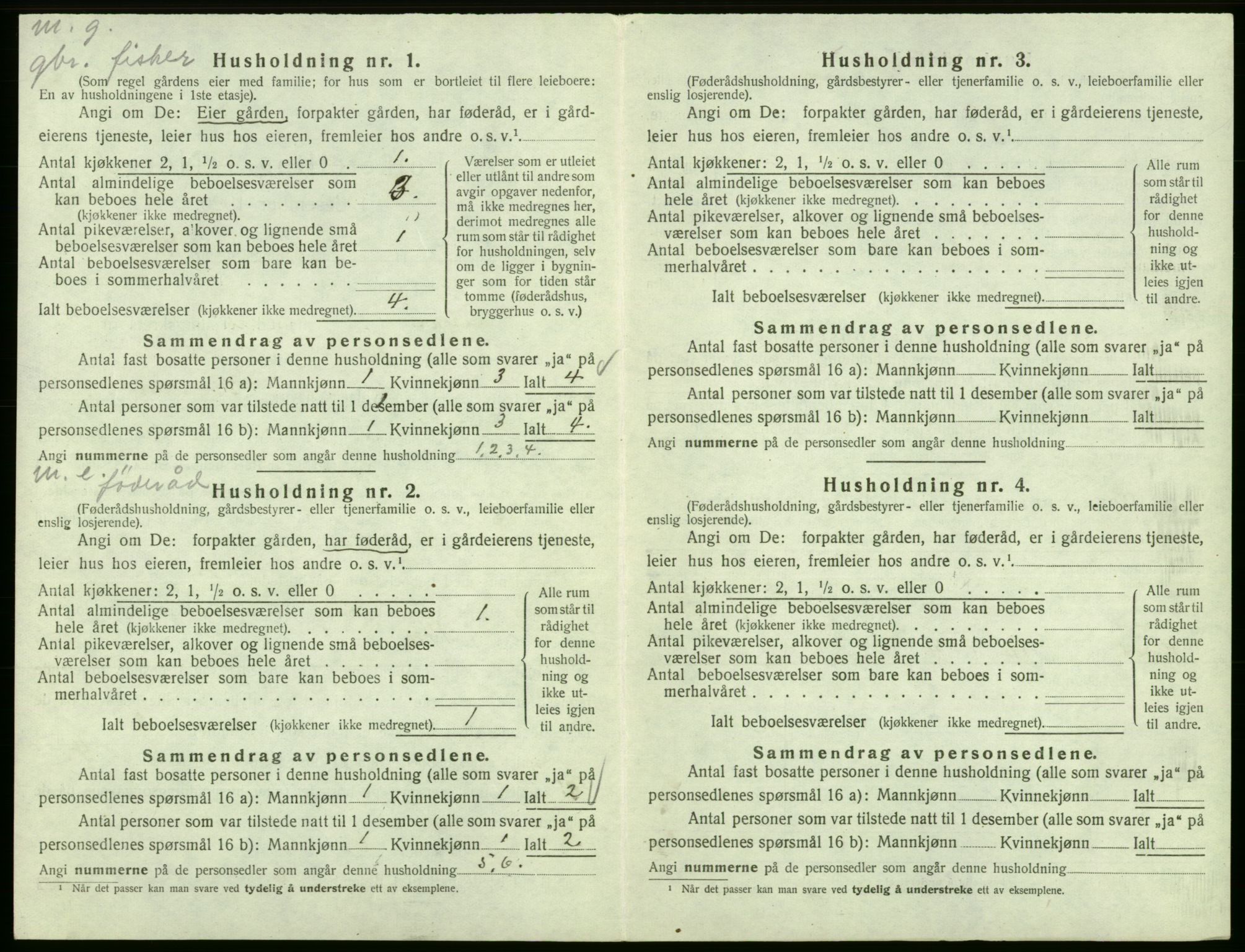 SAB, 1920 census for Fitjar, 1920, p. 274