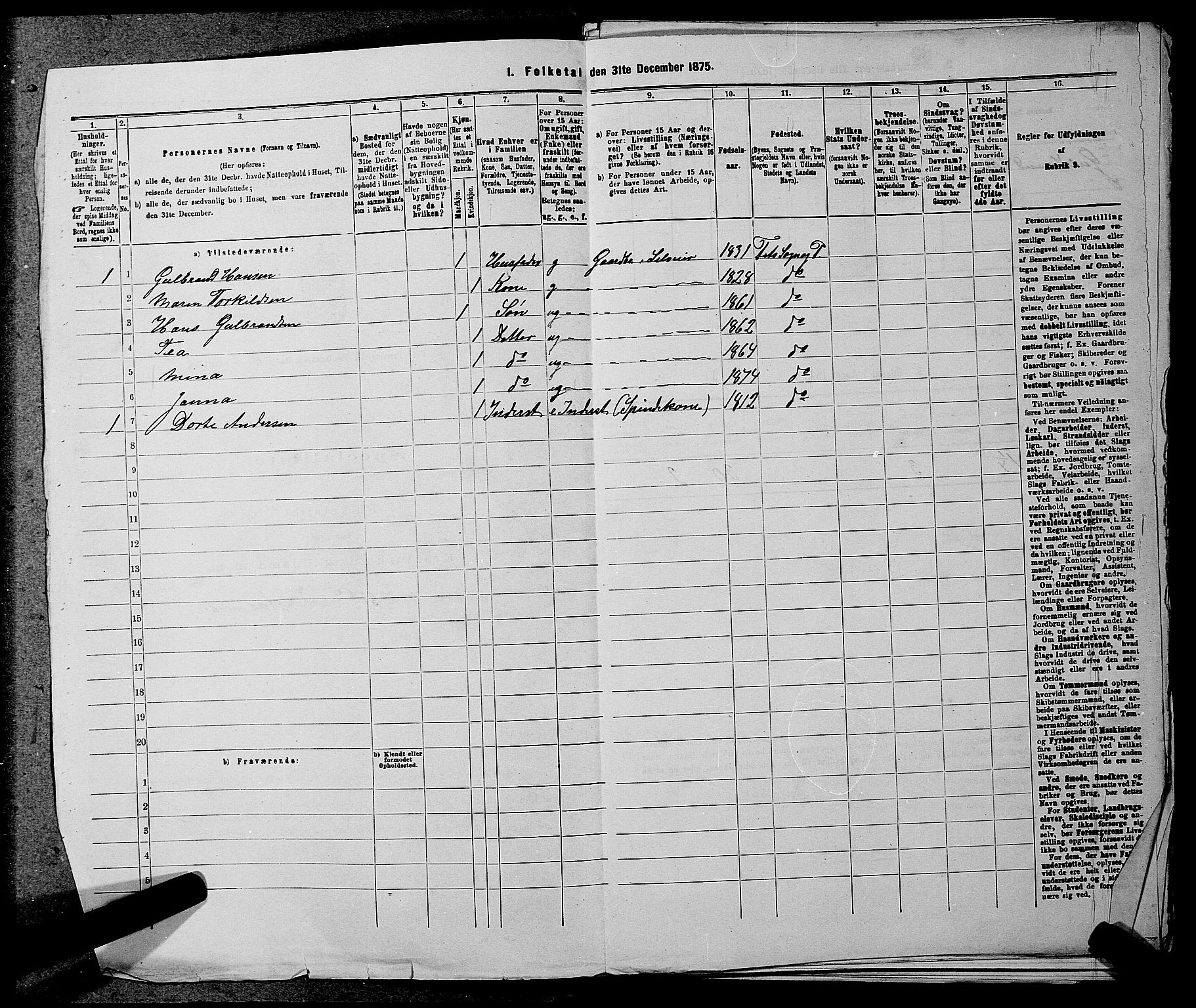 RA, 1875 census for 0227P Fet, 1875, p. 801