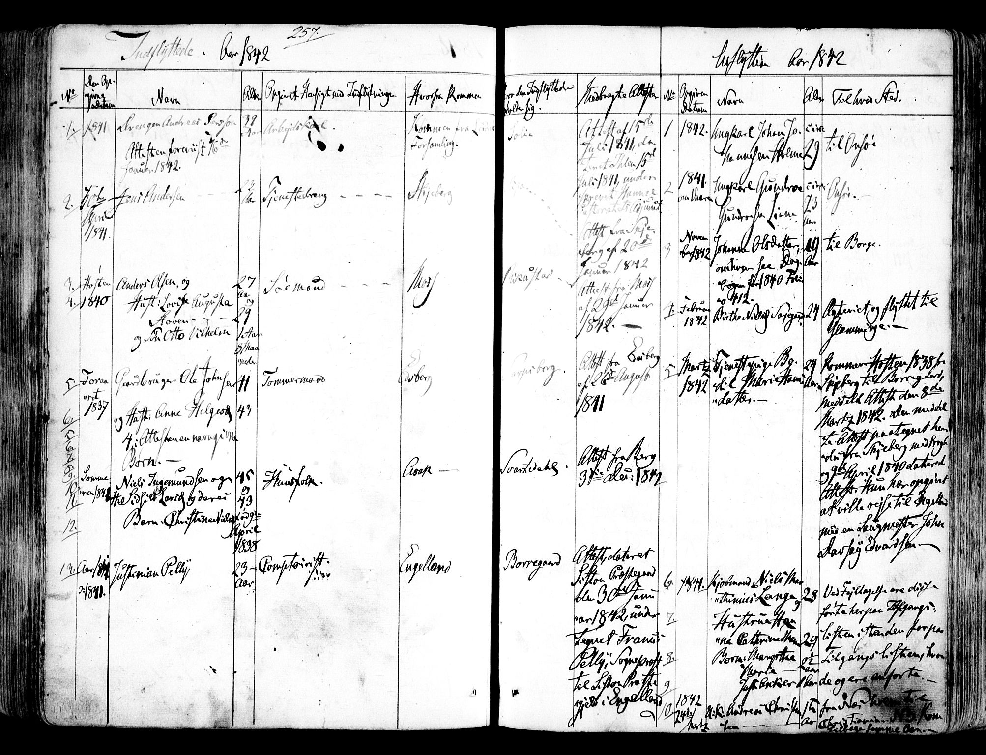 Tune prestekontor Kirkebøker, SAO/A-2007/F/Fa/L0009: Parish register (official) no. 9, 1842-1846, p. 257