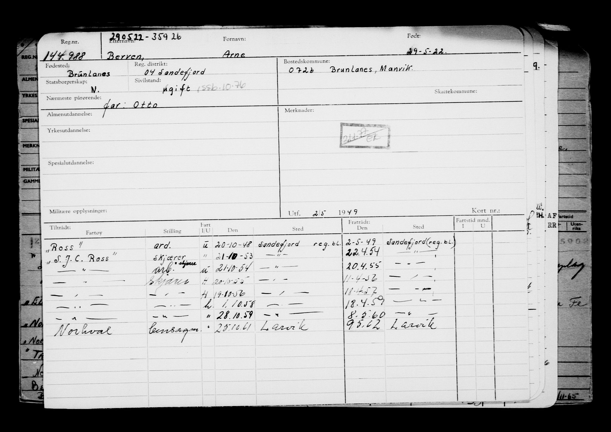 Direktoratet for sjømenn, AV/RA-S-3545/G/Gb/L0207: Hovedkort, 1922, p. 72