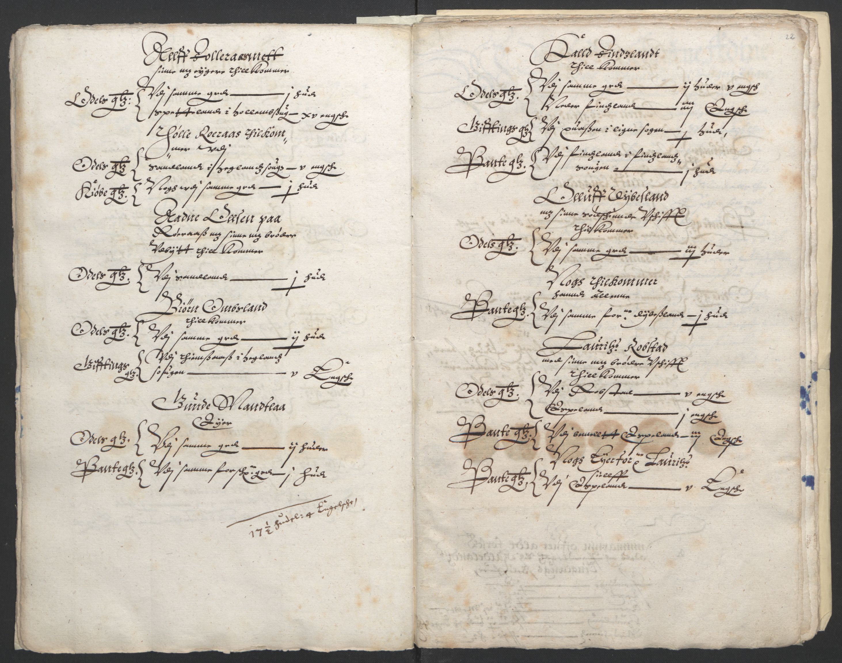 Stattholderembetet 1572-1771, AV/RA-EA-2870/Ek/L0010/0001: Jordebøker til utlikning av rosstjeneste 1624-1626: / Odelsjordebøker for Agdesiden len, 1624, p. 118