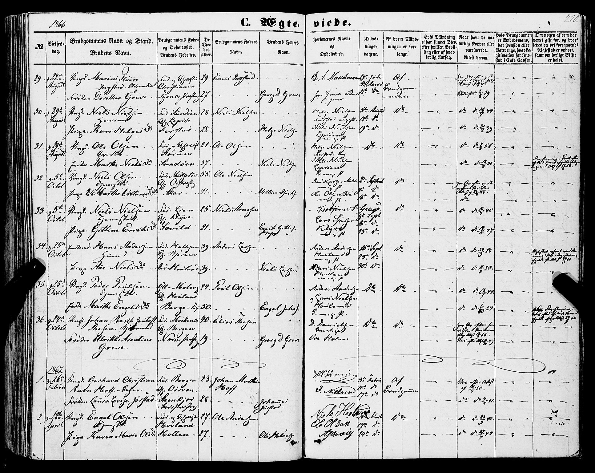 Os sokneprestembete, SAB/A-99929: Parish register (official) no. A 17, 1860-1873, p. 220