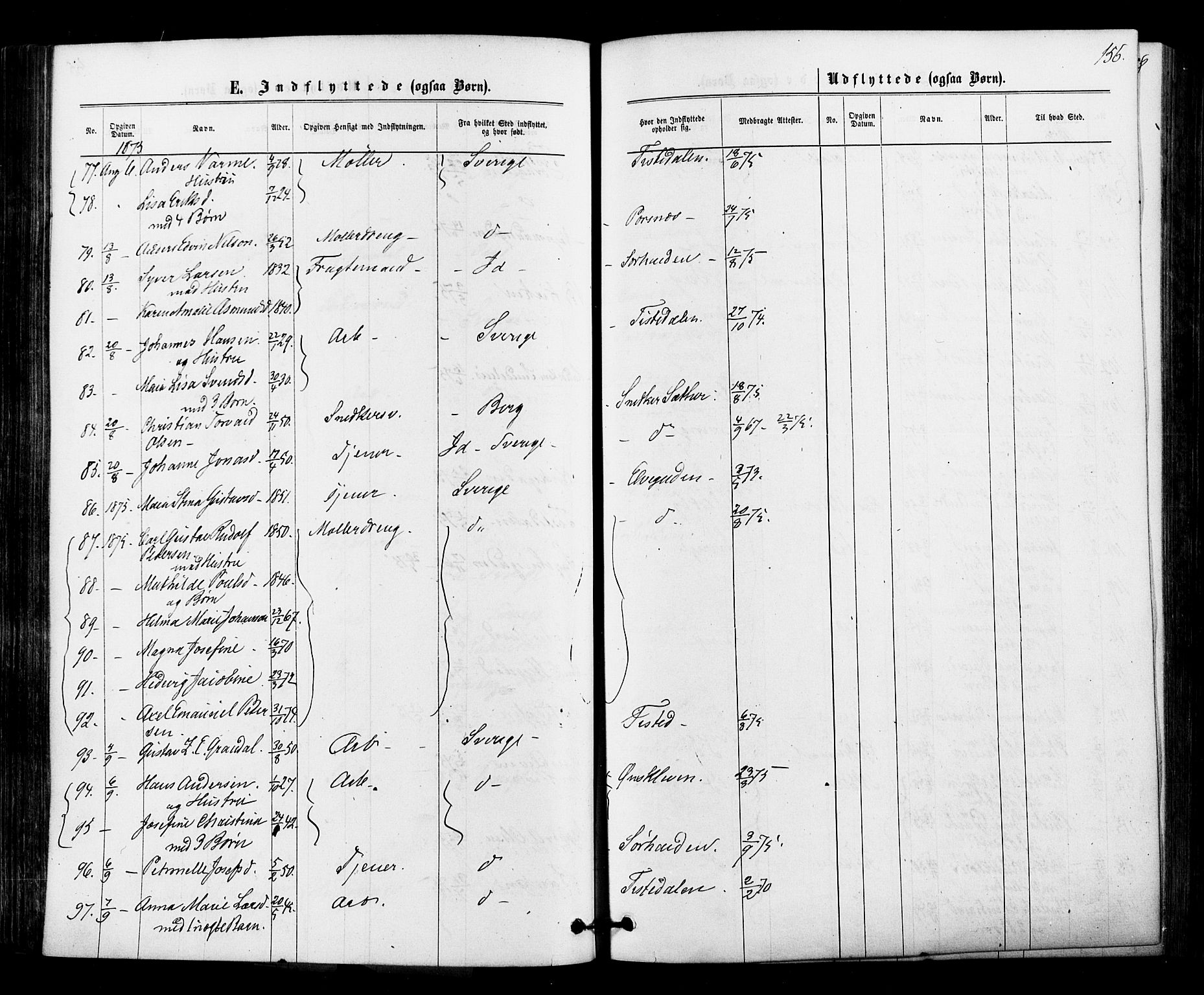 Halden prestekontor Kirkebøker, AV/SAO-A-10909/F/Fa/L0010: Parish register (official) no. I 10, 1866-1877, p. 156