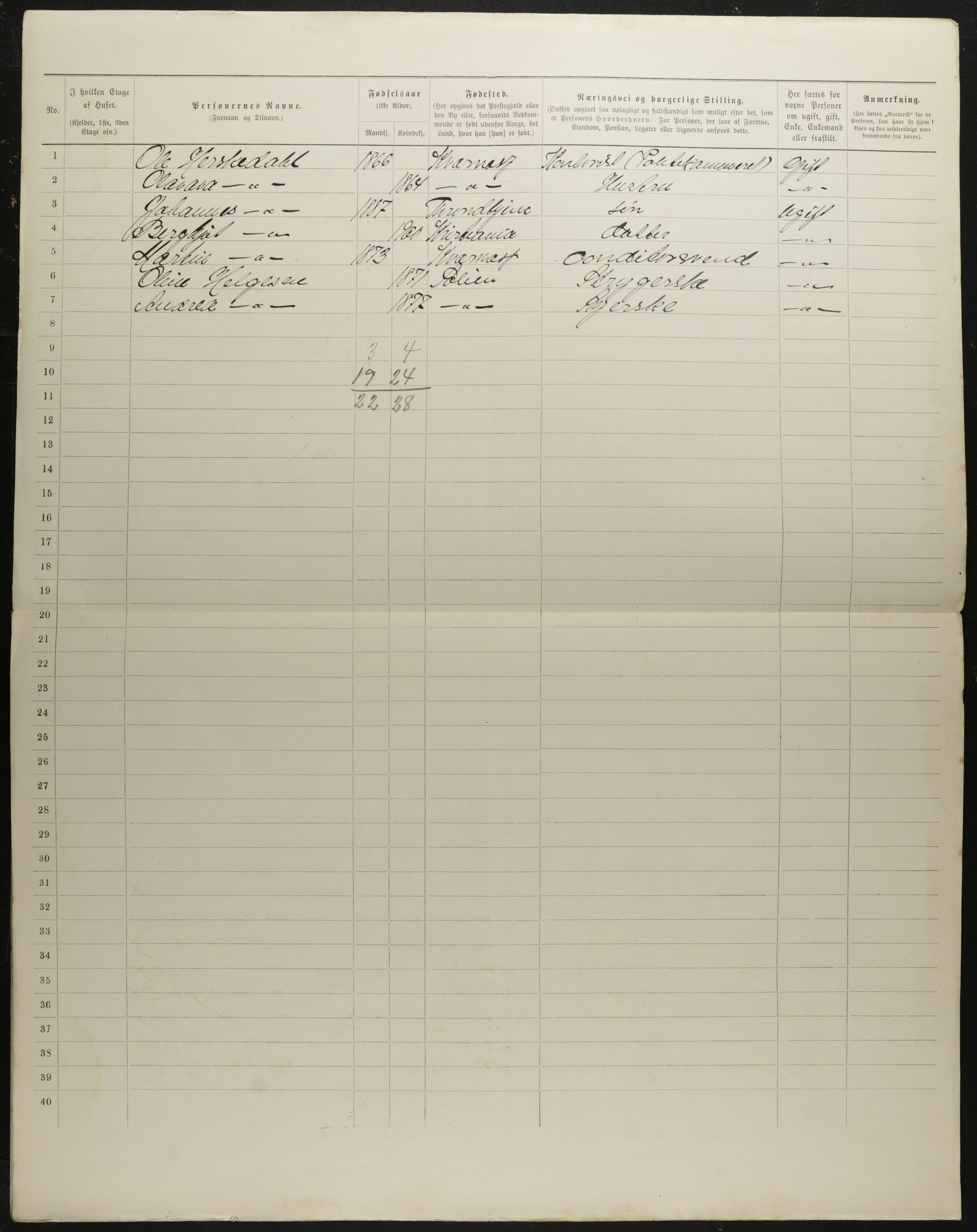 OBA, Municipal Census 1901 for Kristiania, 1901, p. 2953