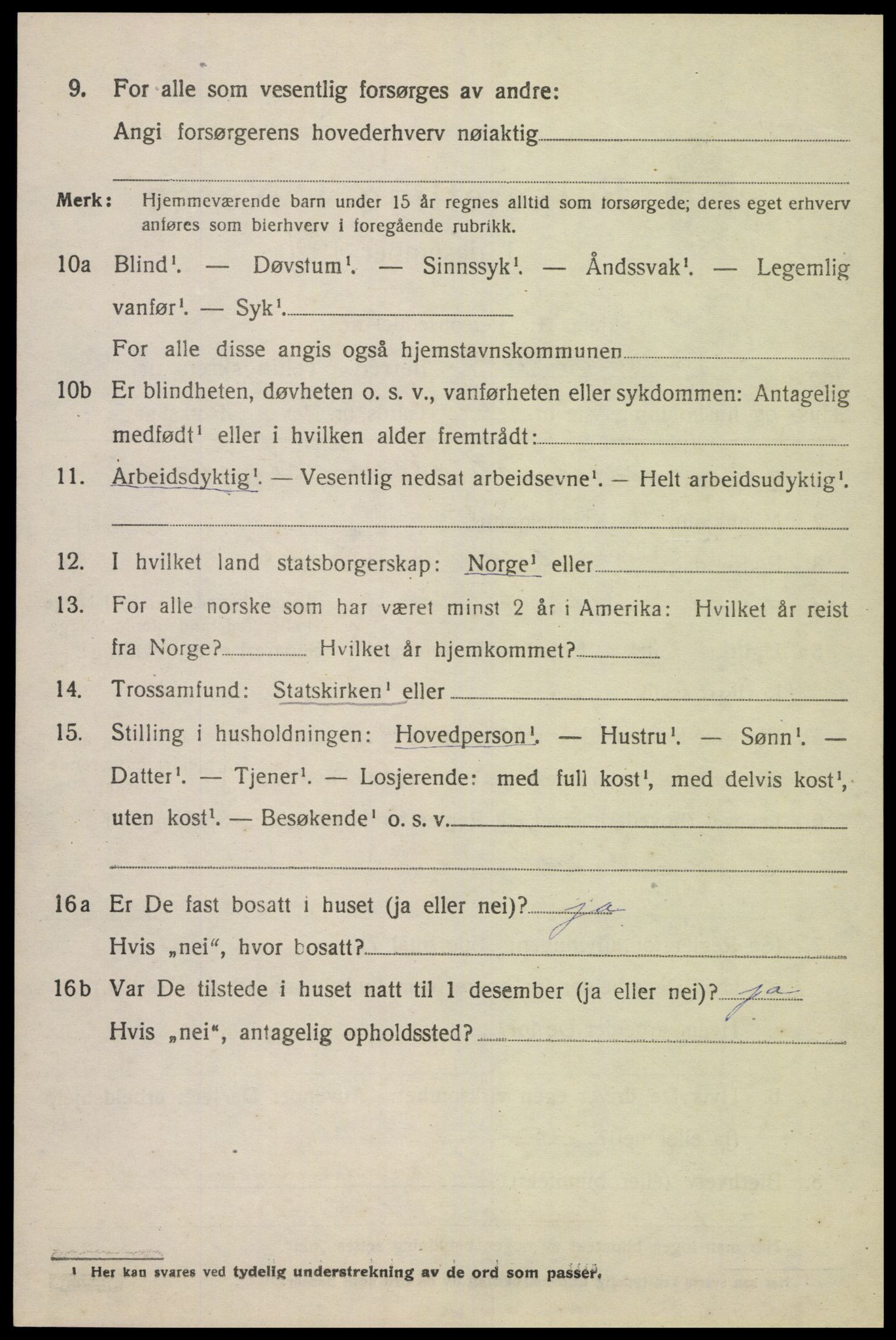 SAK, 1920 census for Grindheim, 1920, p. 416