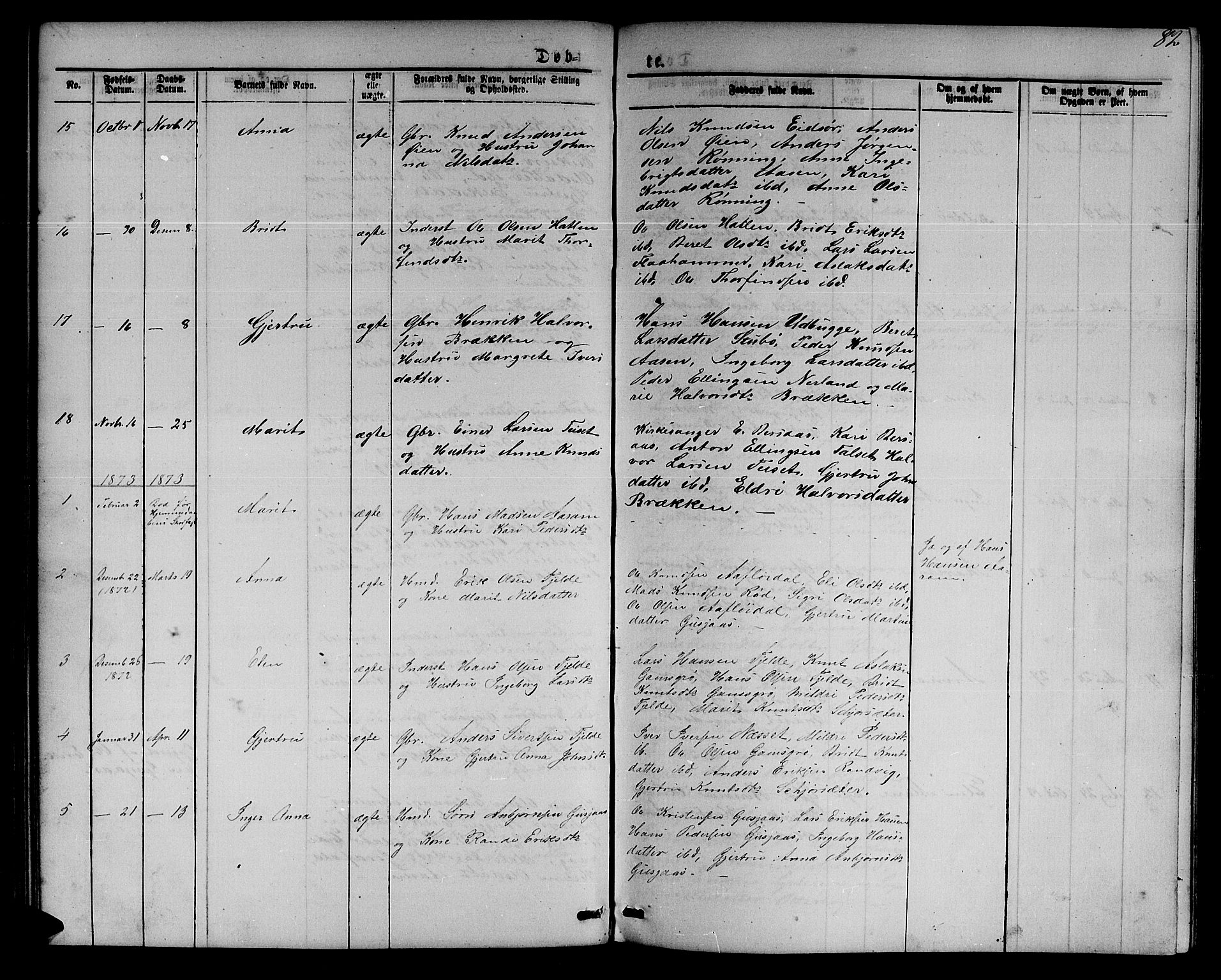 Ministerialprotokoller, klokkerbøker og fødselsregistre - Møre og Romsdal, AV/SAT-A-1454/551/L0630: Parish register (copy) no. 551C02, 1867-1885, p. 82