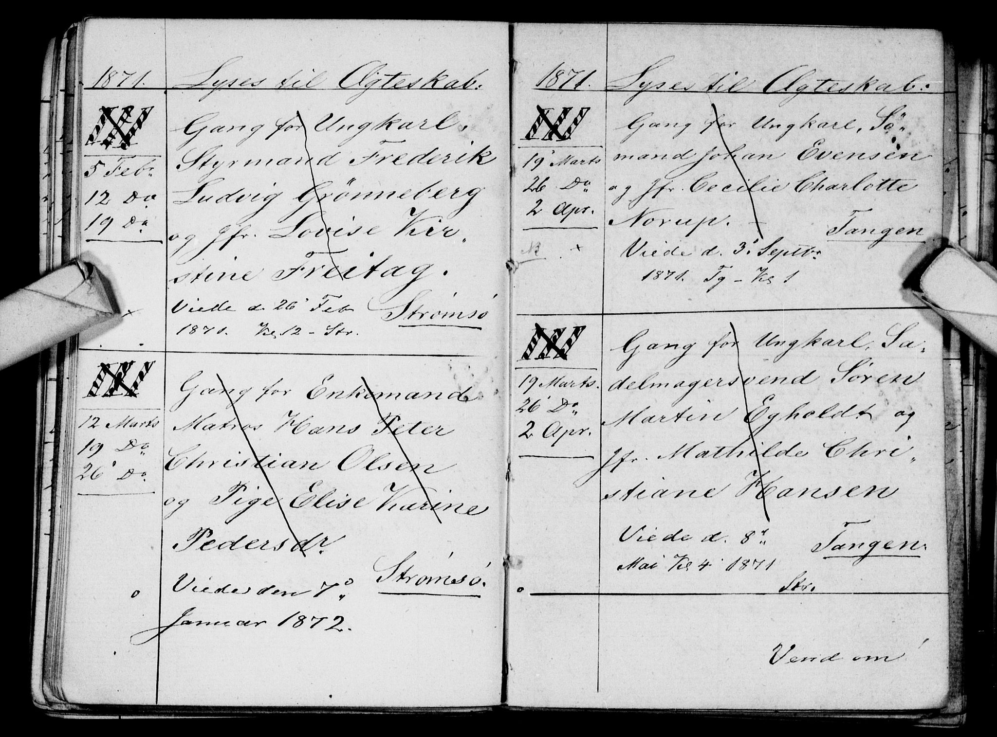 Strømsø kirkebøker, AV/SAKO-A-246/H/Ha/L0003: Banns register no. 3, 1866-1874