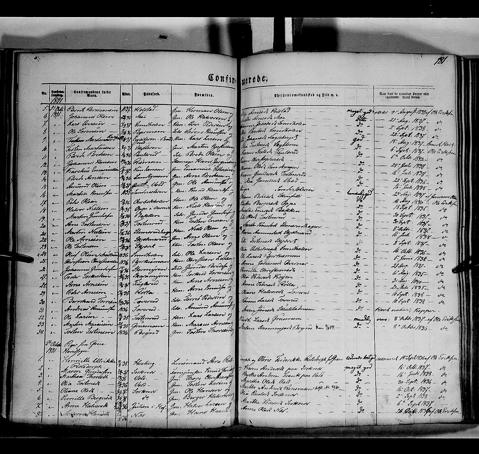 Grue prestekontor, AV/SAH-PREST-036/H/Ha/Haa/L0008: Parish register (official) no. 8, 1847-1858, p. 181