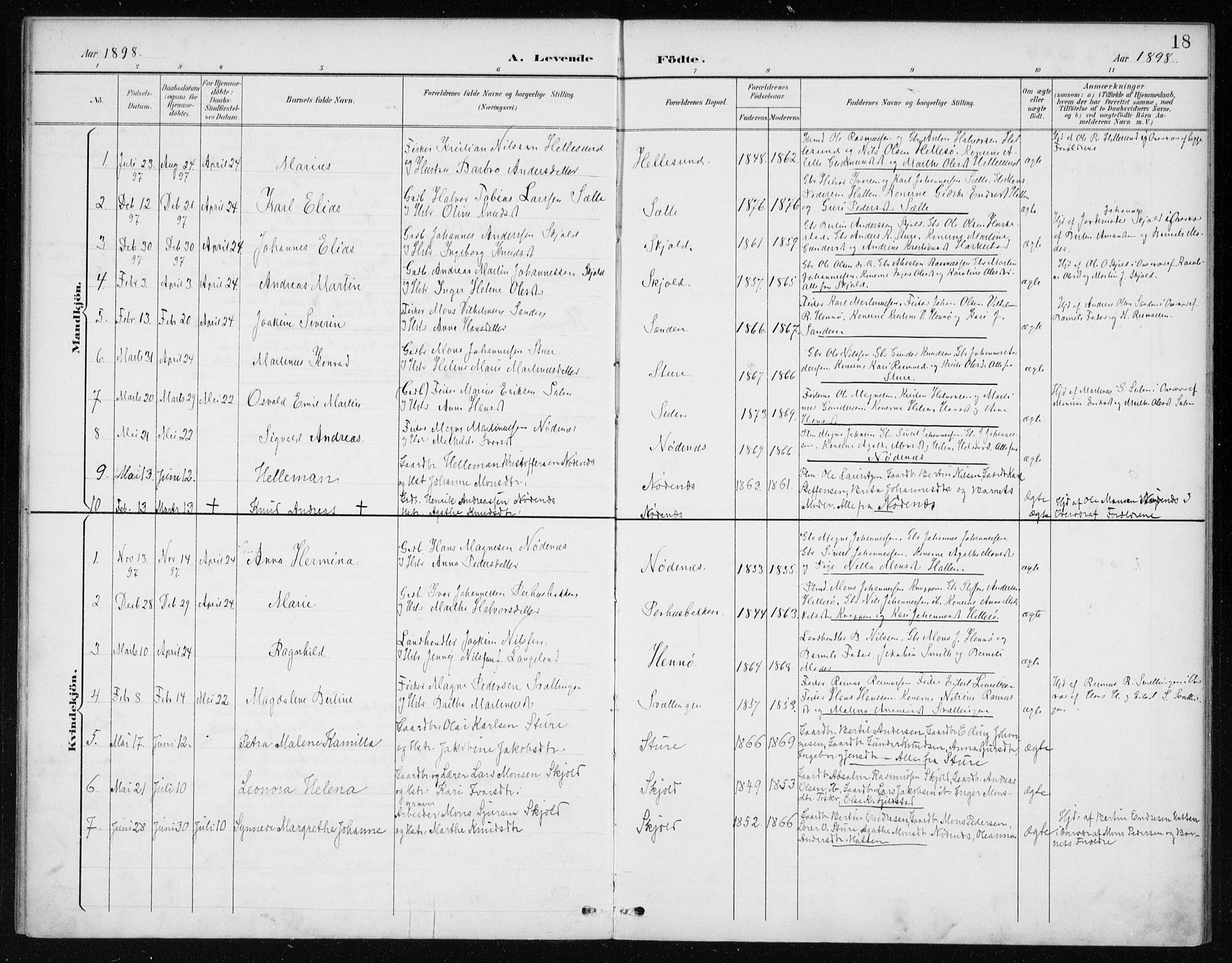 Manger sokneprestembete, AV/SAB-A-76801/H/Haa: Parish register (official) no. E  2, 1891-1902, p. 18