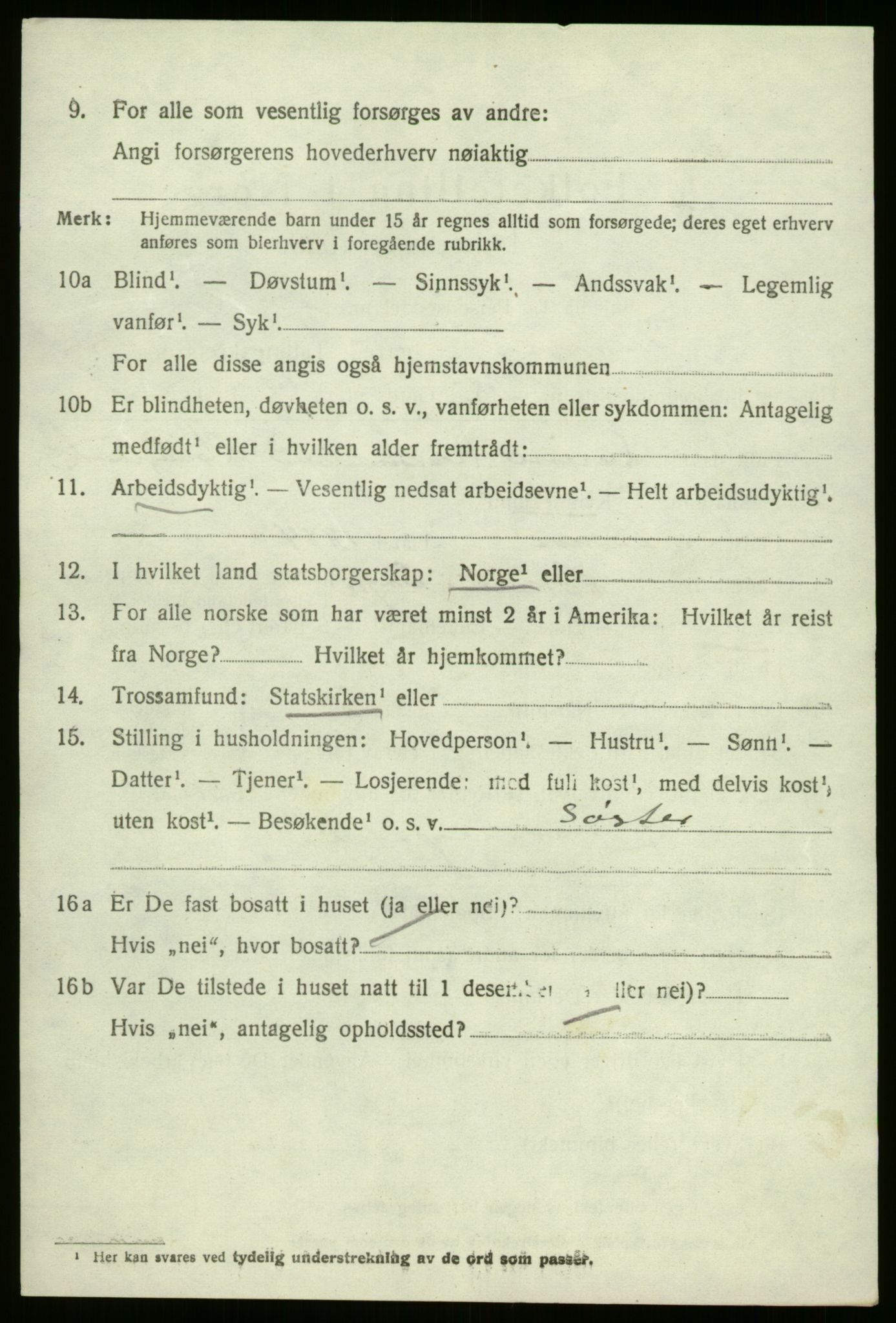 SAB, 1920 census for Vevring, 1920, p. 1317