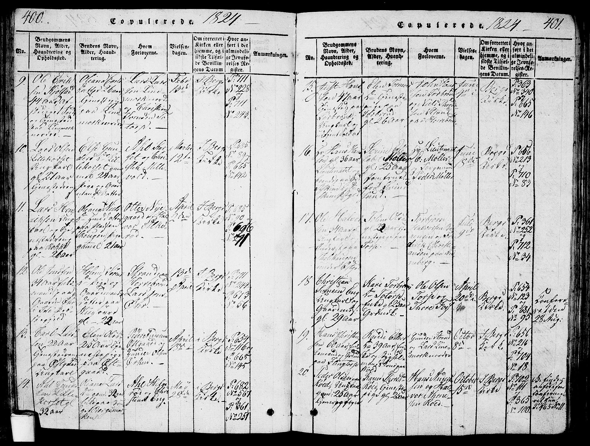 Berg prestekontor Kirkebøker, SAO/A-10902/G/Ga/L0001: Parish register (copy) no. I 1, 1815-1832, p. 400-401