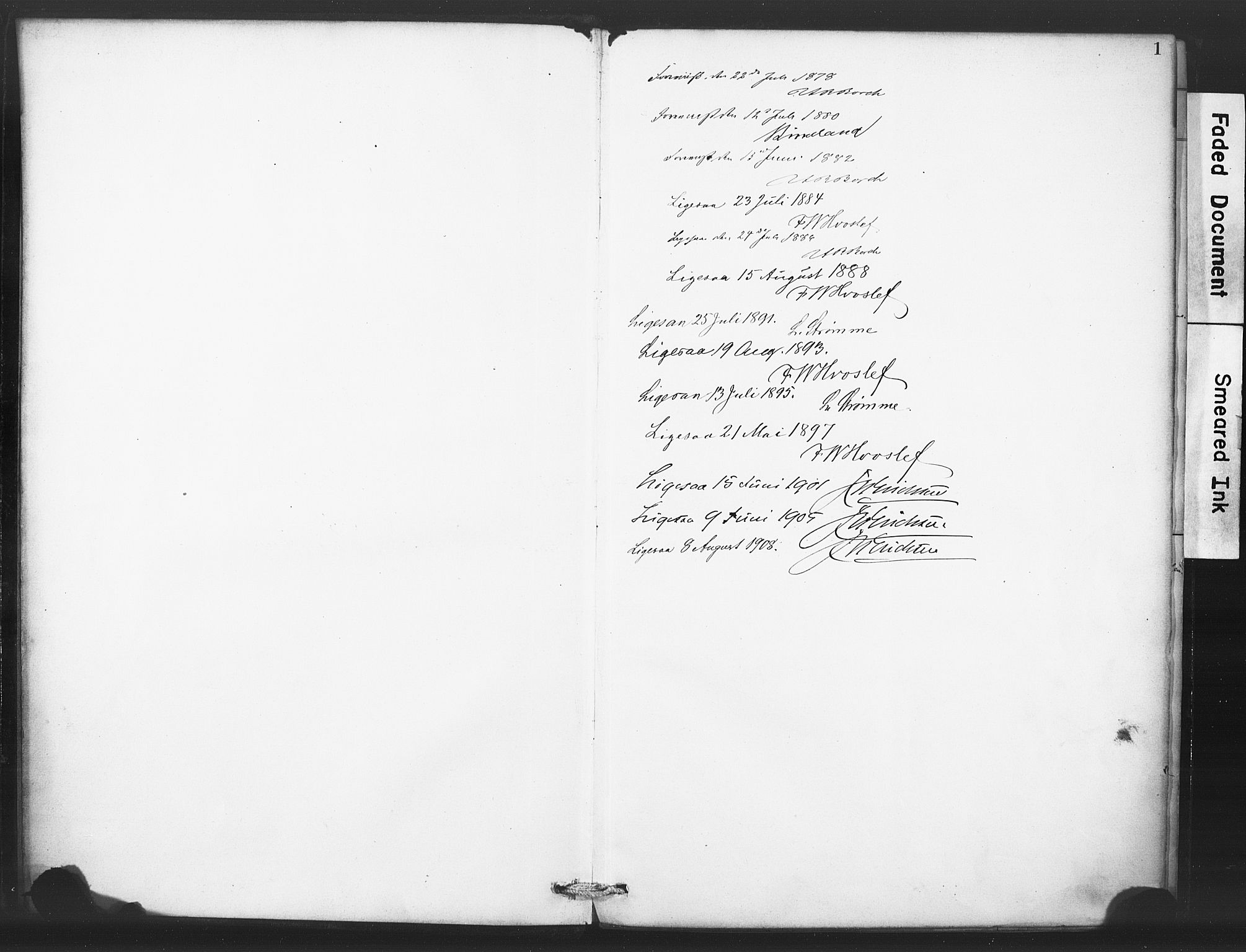 Stryn Sokneprestembete, SAB/A-82501: Parish register (official) no. C 1, 1878-1907, p. 1
