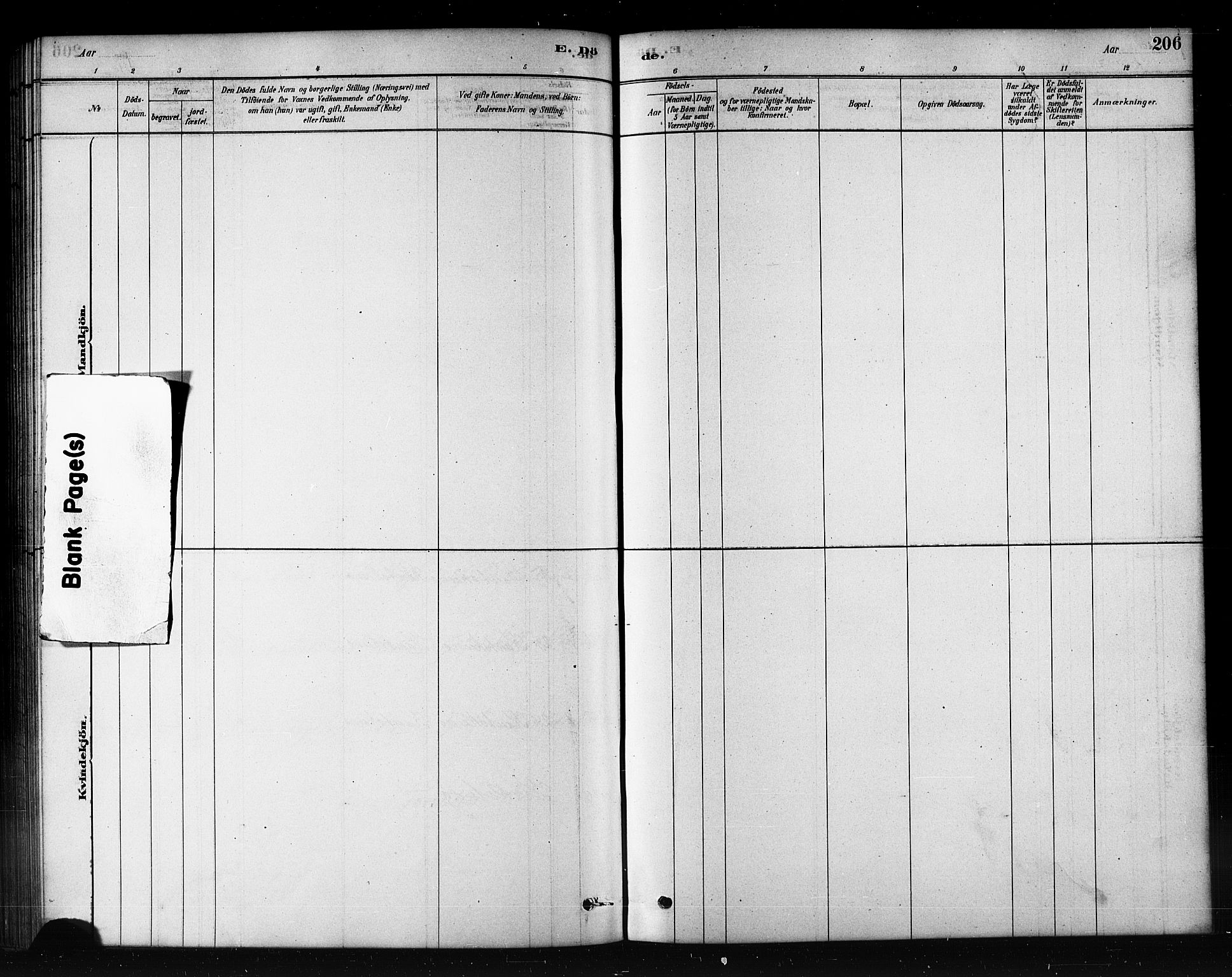 Kautokeino sokneprestembete, AV/SATØ-S-1340/H/Hb/L0002.klokk: Parish register (copy) no. 2, 1877-1896, p. 206