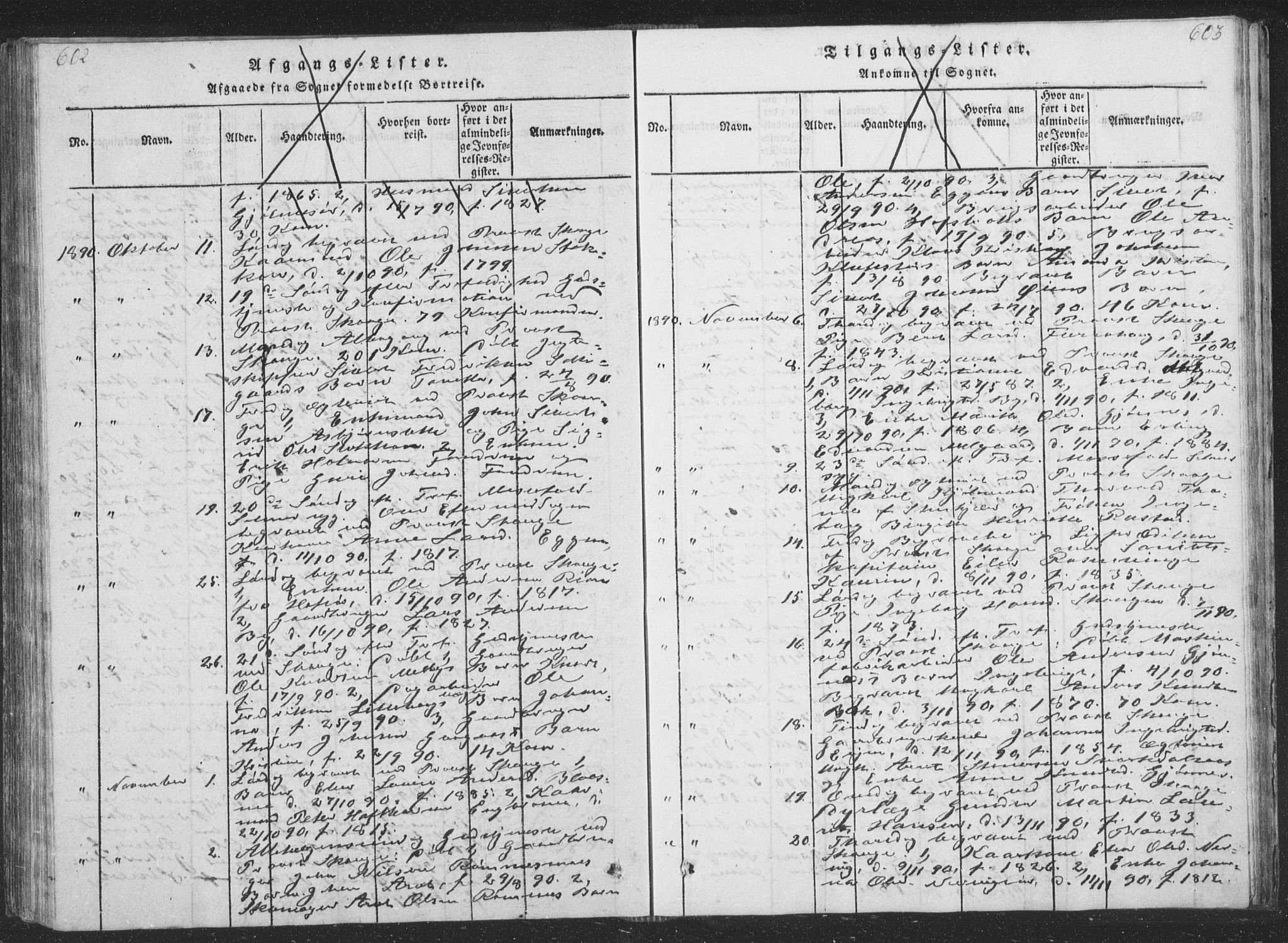 Ministerialprotokoller, klokkerbøker og fødselsregistre - Sør-Trøndelag, AV/SAT-A-1456/668/L0816: Parish register (copy) no. 668C05, 1816-1893, p. 602-603