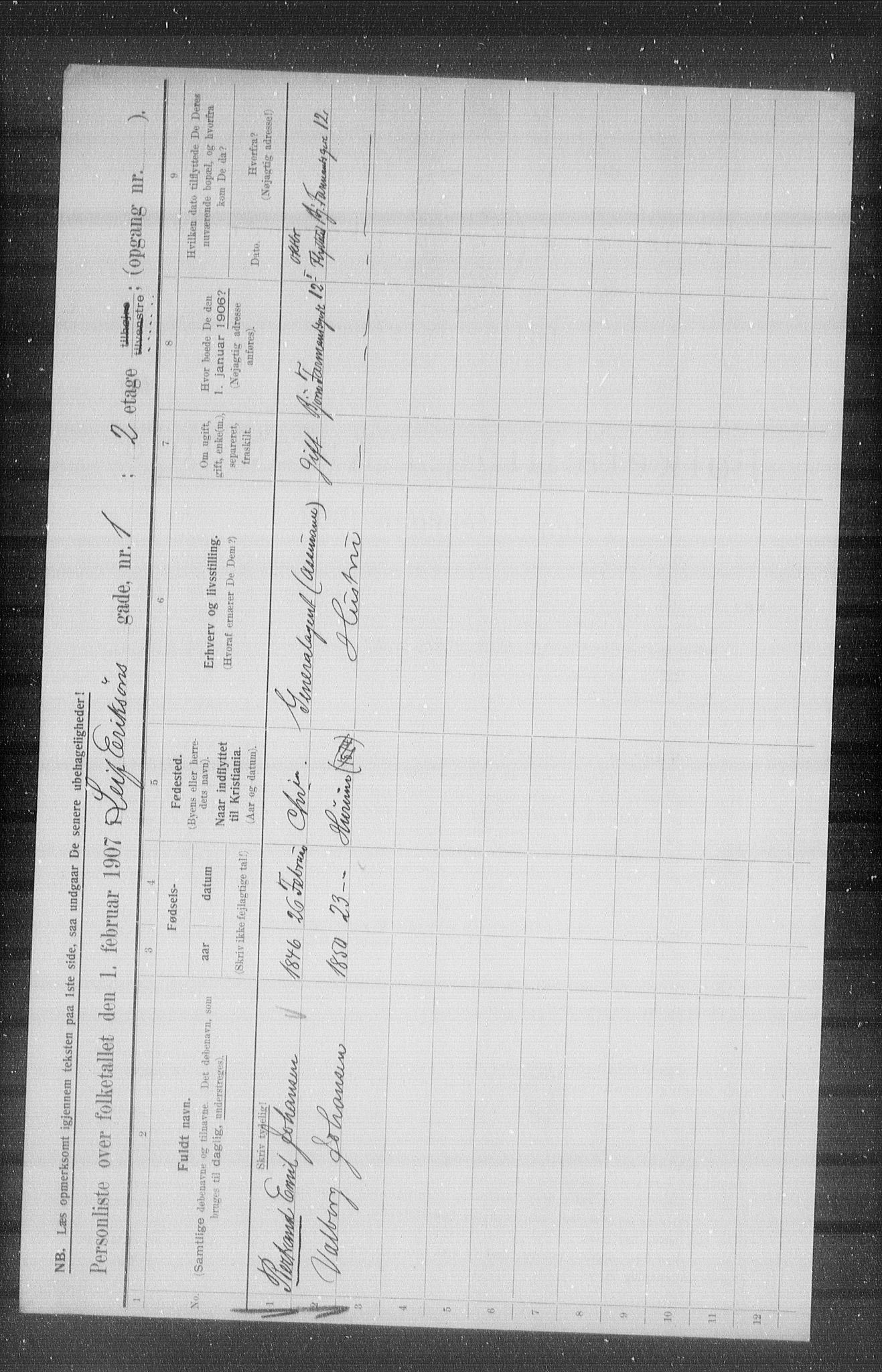 OBA, Municipal Census 1907 for Kristiania, 1907, p. 29333