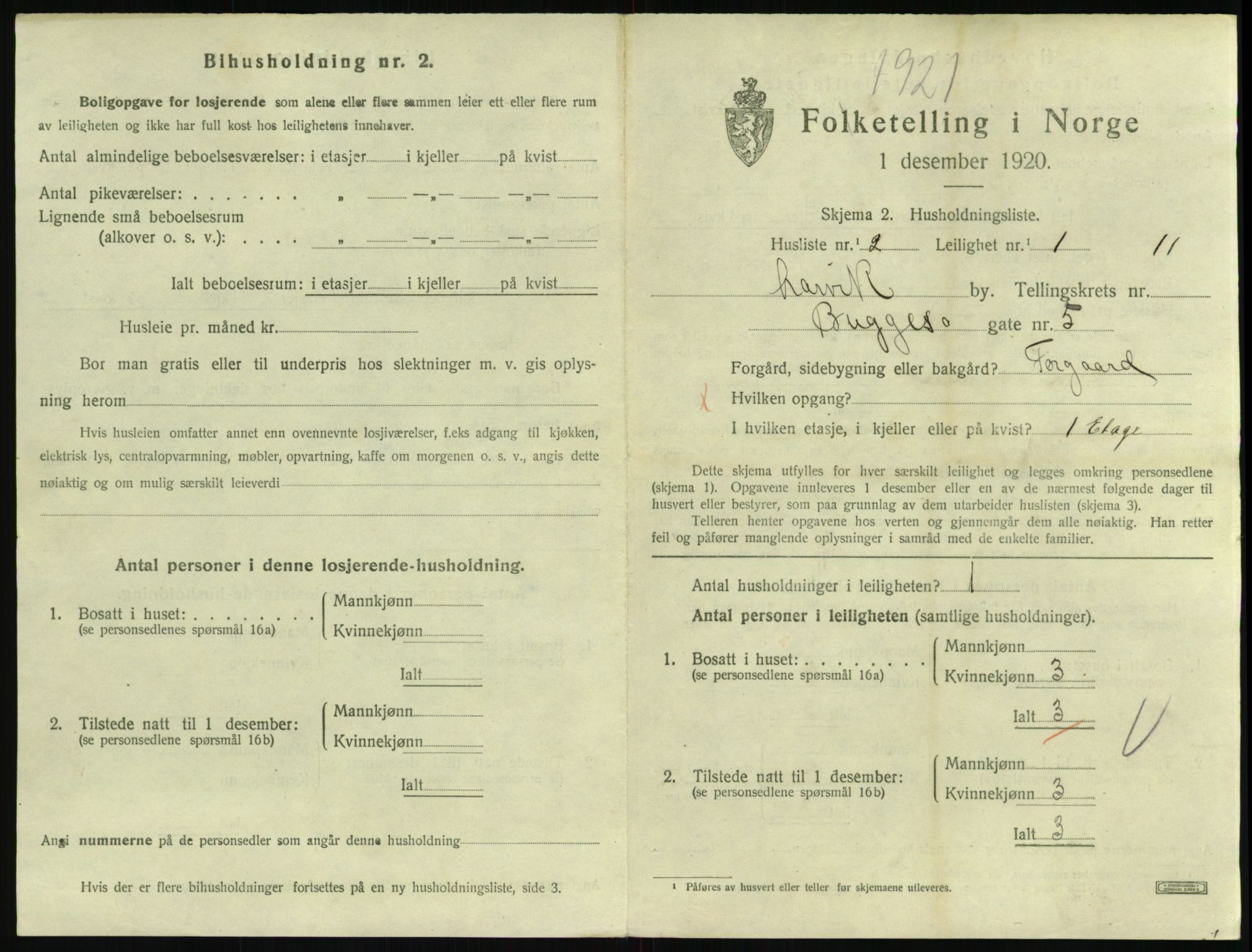 SAKO, 1920 census for Larvik, 1920, p. 7874