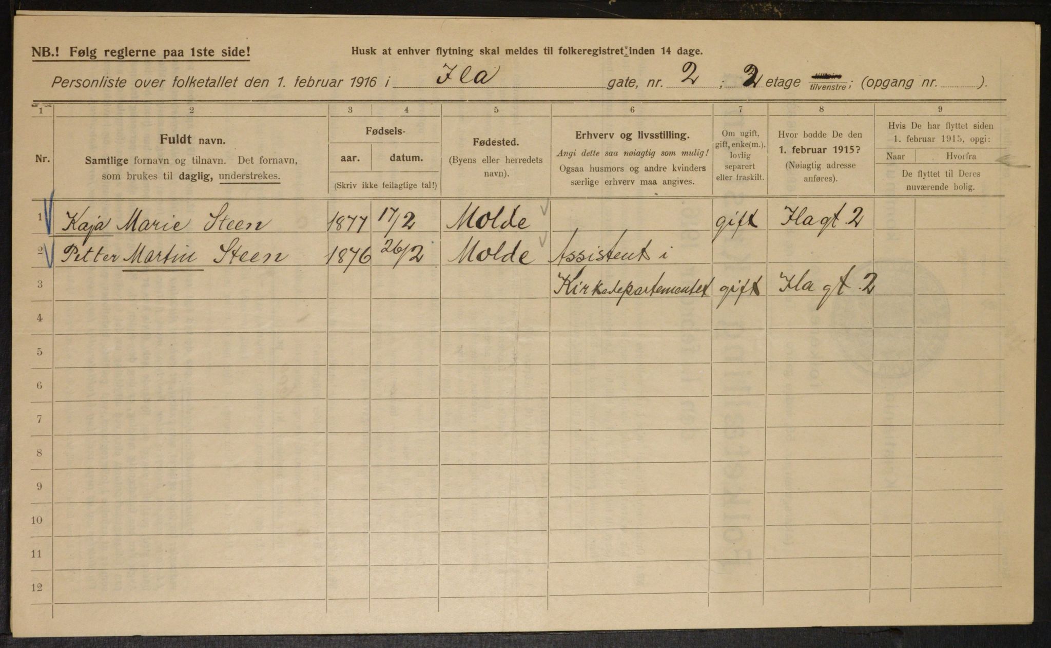 OBA, Municipal Census 1916 for Kristiania, 1916, p. 44113