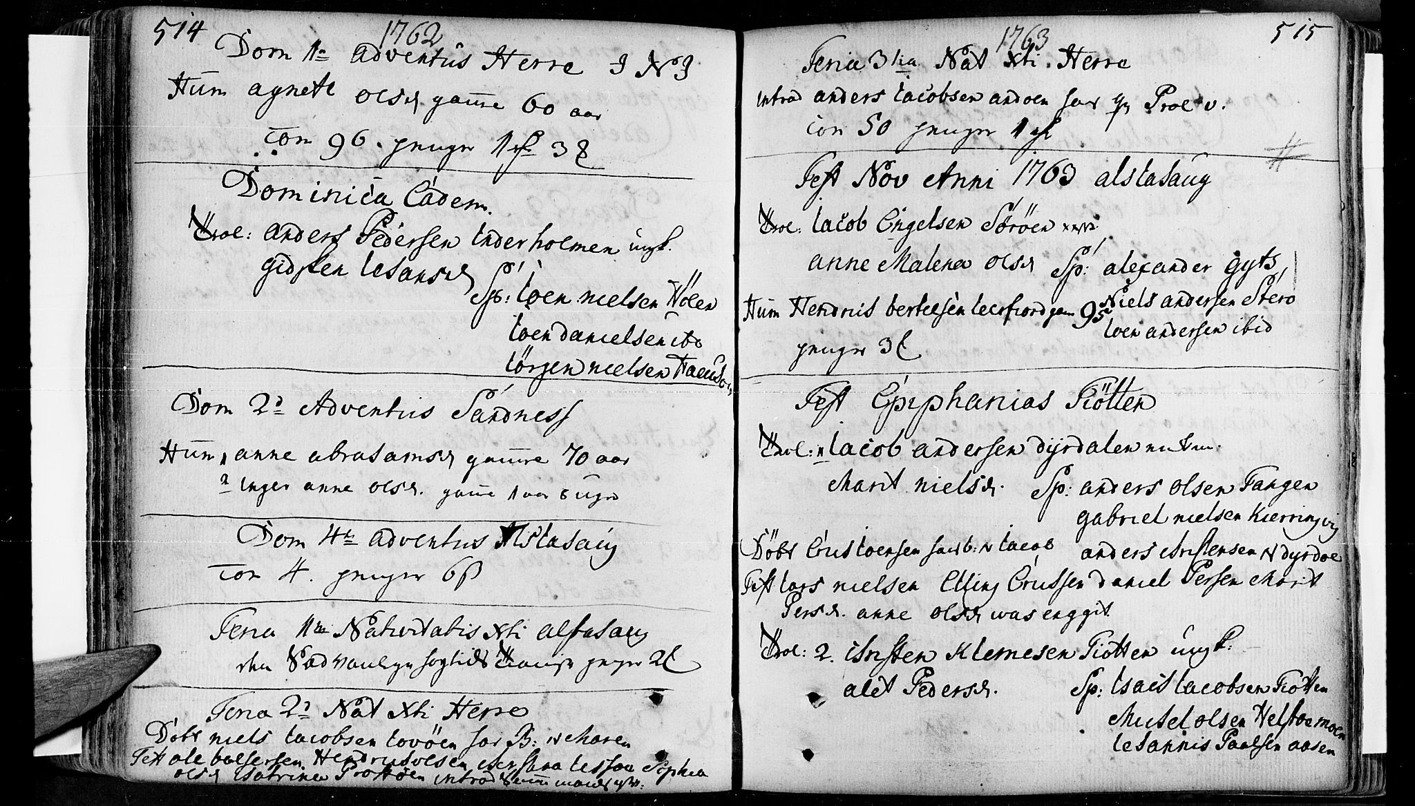 Ministerialprotokoller, klokkerbøker og fødselsregistre - Nordland, AV/SAT-A-1459/830/L0434: Parish register (official) no. 830A03, 1737-1767, p. 514-515