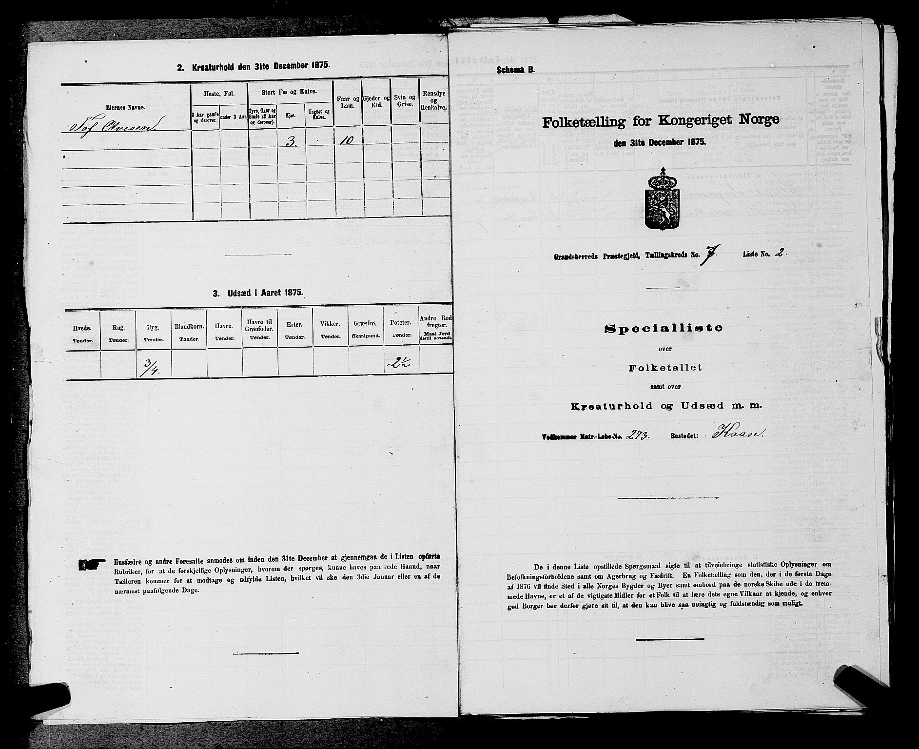 SAKO, 1875 census for 0824P Gransherad, 1875, p. 807