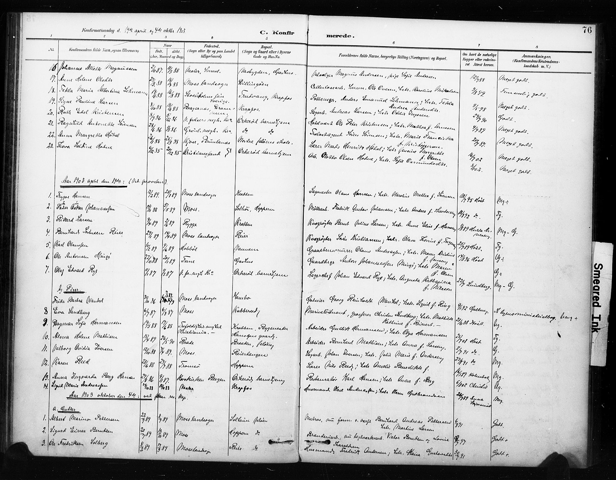 Moss prestekontor Kirkebøker, AV/SAO-A-2003/F/Fc/L0002: Parish register (official) no. III 2, 1894-1906, p. 76