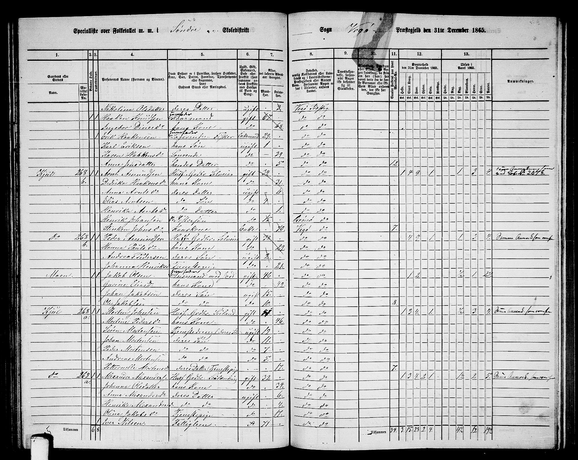 RA, 1865 census for Vega, 1865, p. 40