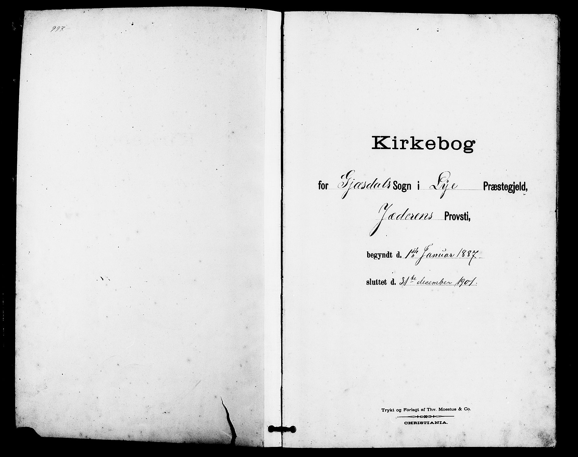 Lye sokneprestkontor, SAST/A-101794/001/30BB/L0008: Parish register (copy) no. B 7, 1887-1901