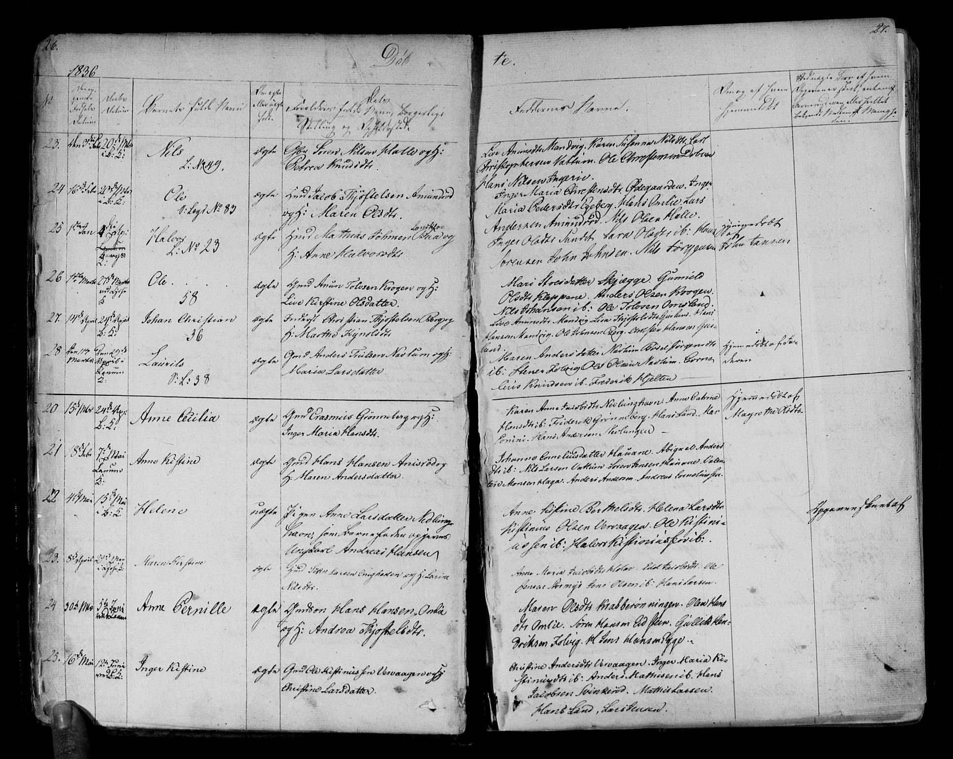 Brunlanes kirkebøker, AV/SAKO-A-342/F/Fa/L0003: Parish register (official) no. I 3, 1834-1845, p. 26-27