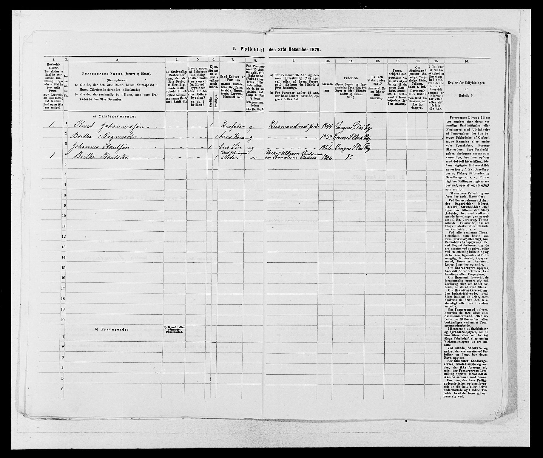 SAB, 1875 census for 1235P Voss, 1875, p. 1132