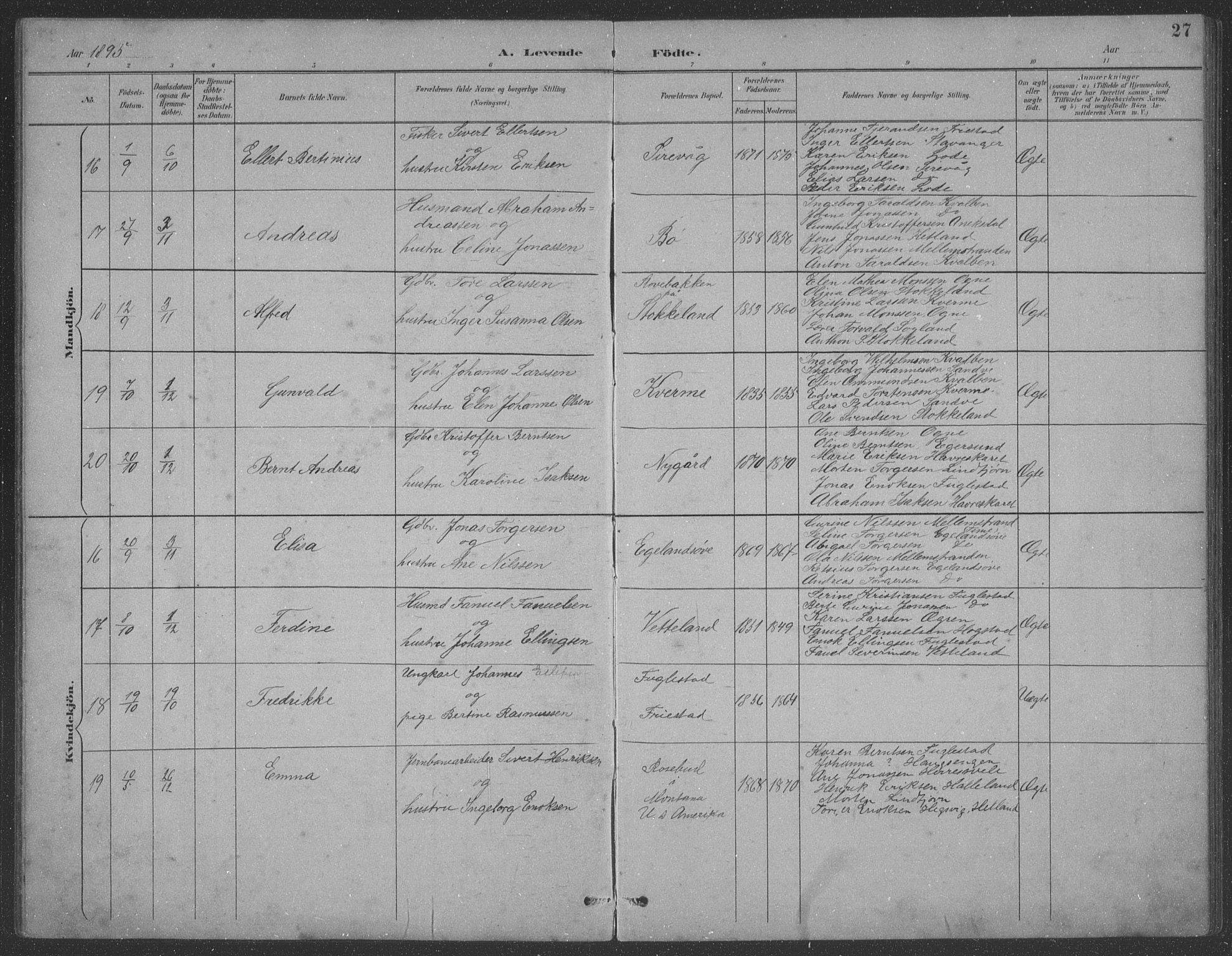 Eigersund sokneprestkontor, AV/SAST-A-101807/S09: Parish register (copy) no. B 21, 1890-1915, p. 27