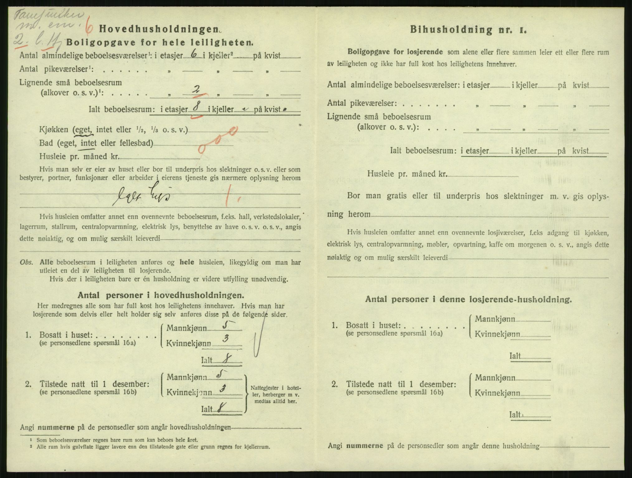 SAH, 1920 census for Lillehammer, 1920, p. 2933