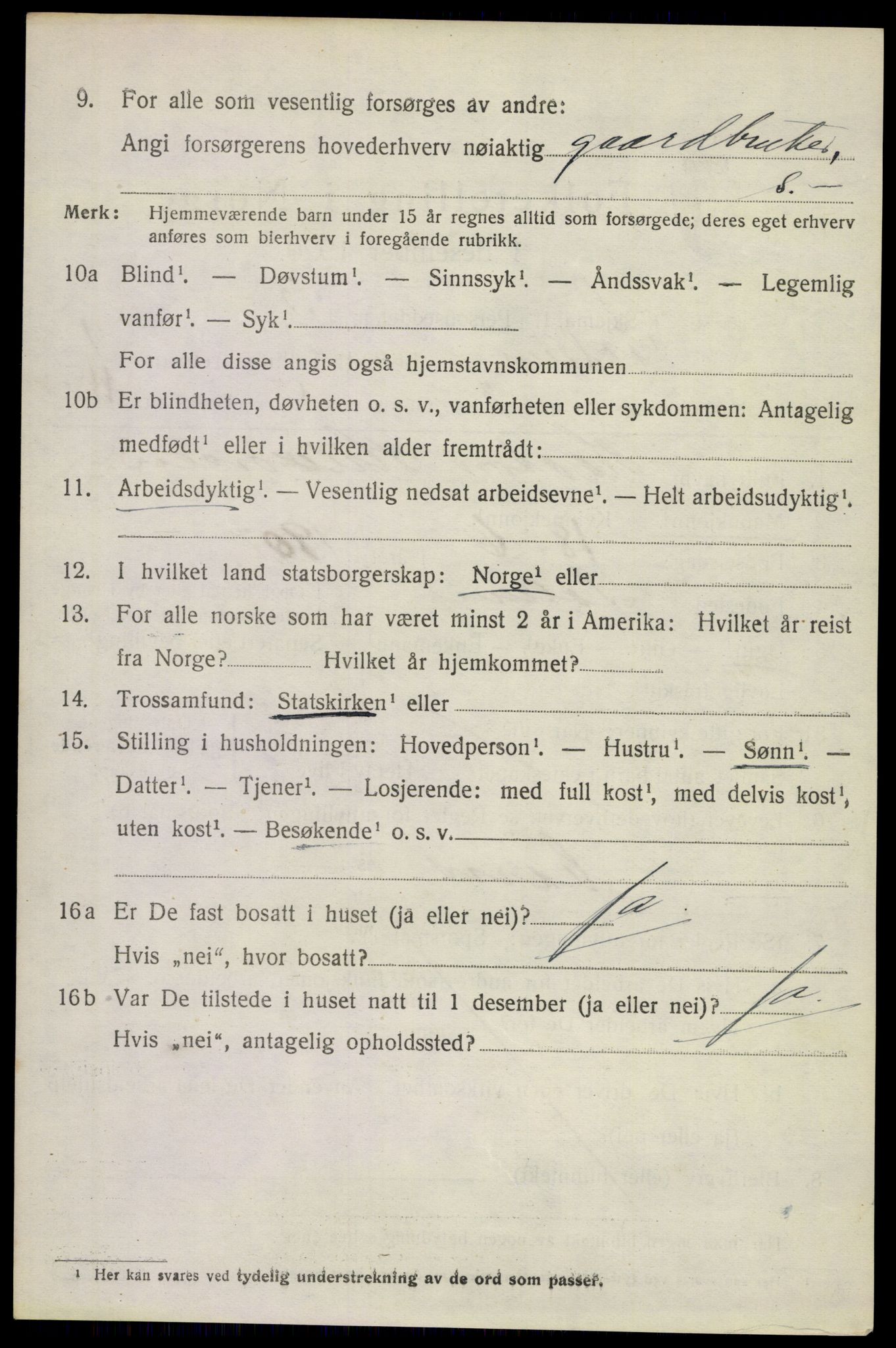 SAKO, 1920 census for Solum, 1920, p. 2283