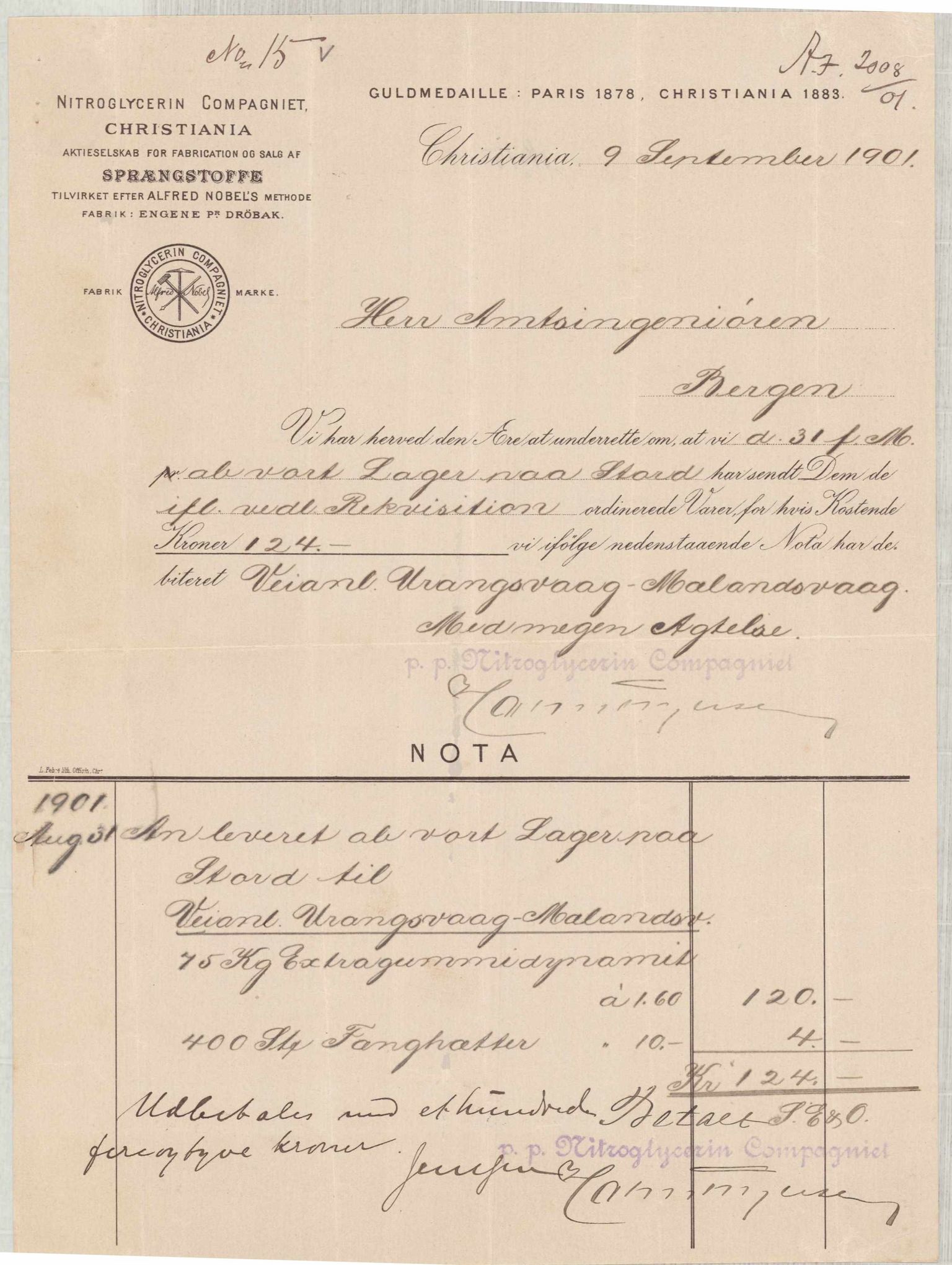 Finnaas kommune. Formannskapet, IKAH/1218a-021/E/Ea/L0002/0002: Rekneskap for veganlegg / Rekneskap for veganlegget Urangsvåg - Mælandsvåg, 1901-1903, p. 29