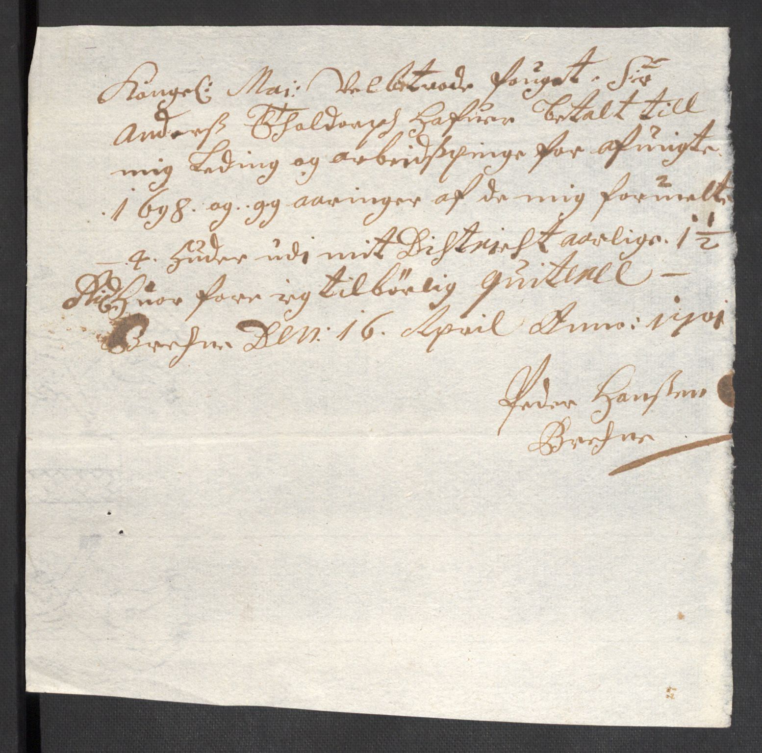 Rentekammeret inntil 1814, Reviderte regnskaper, Fogderegnskap, AV/RA-EA-4092/R43/L2547: Fogderegnskap Lista og Mandal, 1698-1699, p. 77